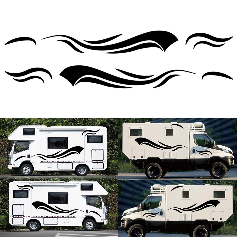 3Pcs RV Decals - Waterproof Vinyl Car Stripes & DIY Body Stickers for Camper, Trailer, RV Door Panel - Scratch Resistant Decoration - Perfect for Outdoor Adventures & Road Trips