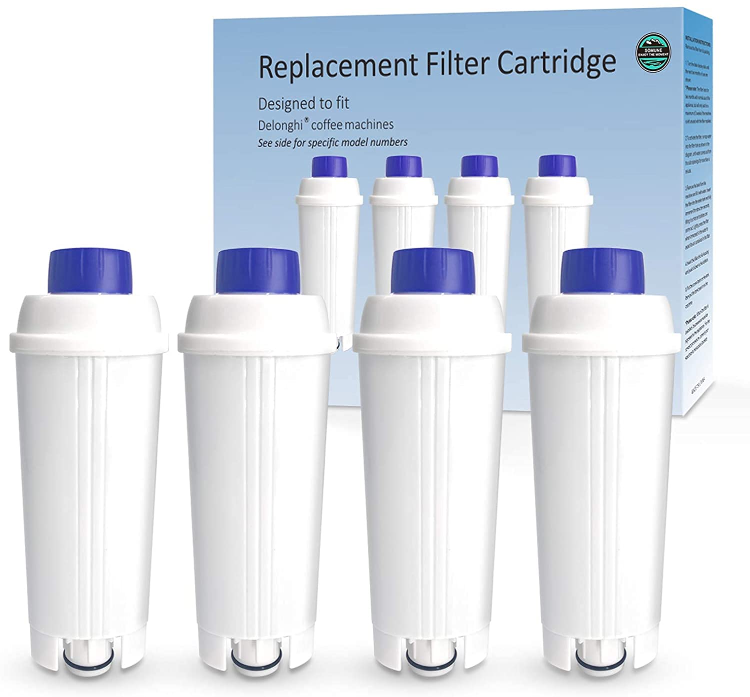 DeLonghi DLSC002 Coffee Water Filter Replacement (4-Pack) - Compatible with ECAM, ESAM, ETAM, BCO & EC Series Coffee Machines | Perfect for Home & Office Use