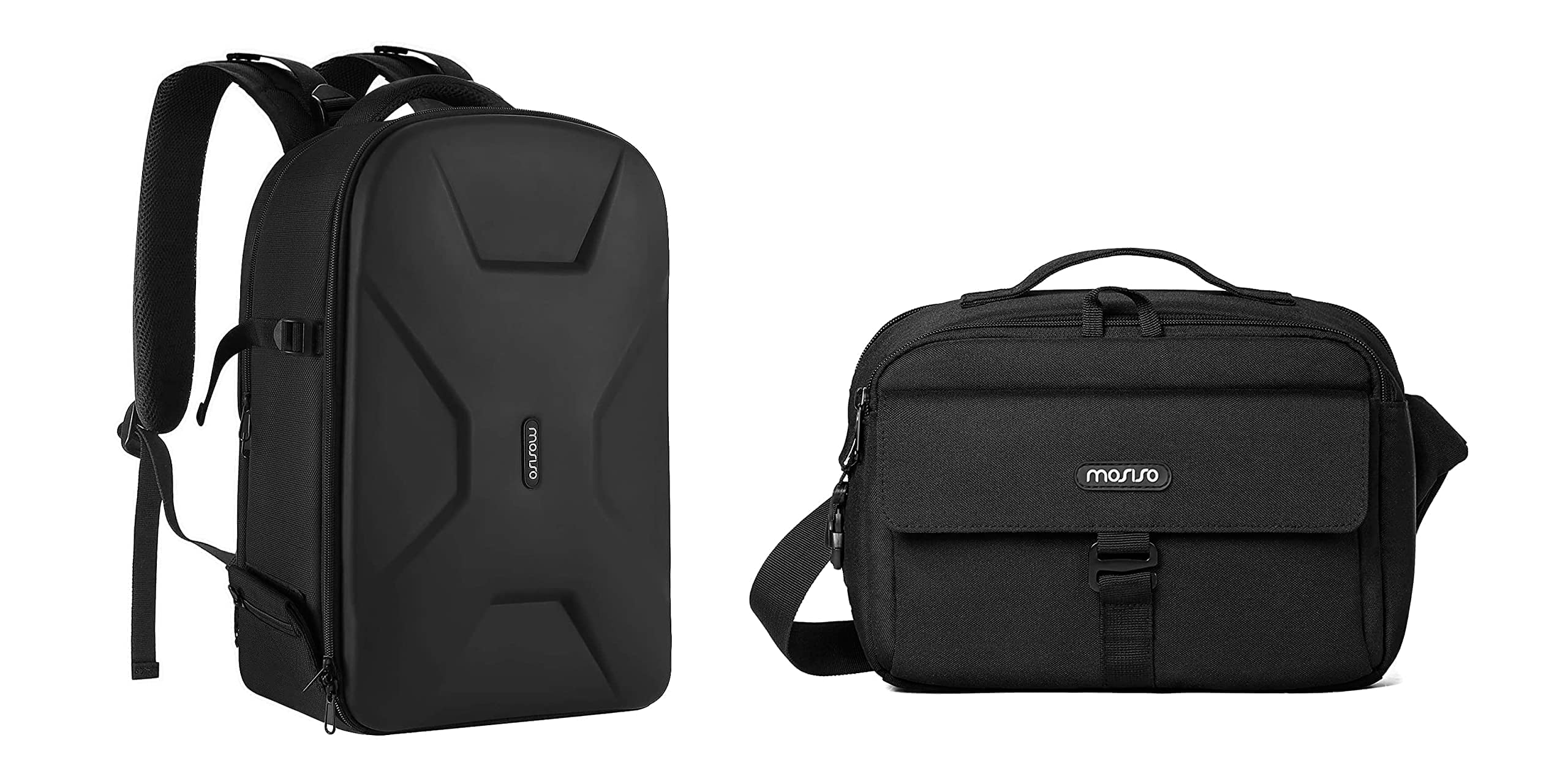 MOSISO Waterproof DSLR Camera Backpack 15-16 Inch - Hardshell Protective Case & Crossbody Shoulder Bag for Canon Nikon Sony Mirrorless/SLR Cameras - Travel Photography Gear for Outdoor Shooting & Daily Commute