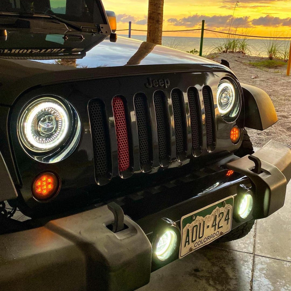 7 Inch LED Dragon Eyes Headlights - Compatible with Jeep, Chevy, Ford, GMC, Dodge & More | High-Intensity Off-Road Lighting for Trucks & SUVs | Perfect for Night Driving & Off-Road Adventures