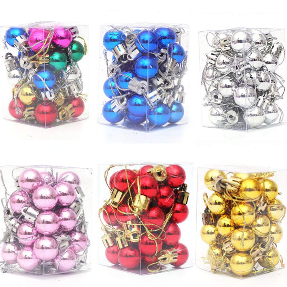 24-Piece Shatterproof Silver Christmas Ornament Balls - Mini Xmas Tree Decorations, Wreath Pendants for Holiday, Halloween & Party Decor - Durable & Festive Holiday Decor for Home, Office & Outdoor Use