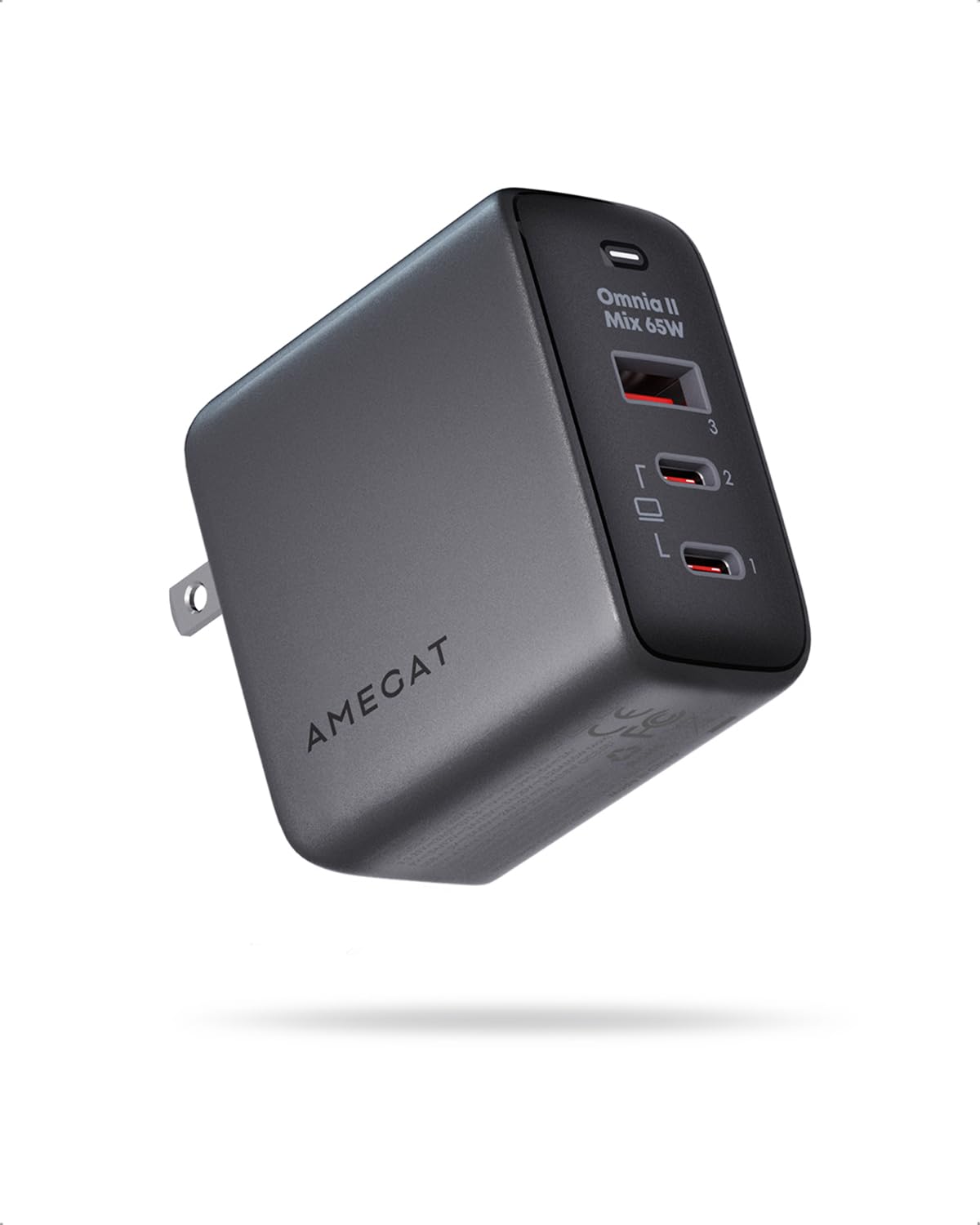 65W USB C GaN III Fast Charger, 3-Port PD 3.0 & PPS Wall Charger with Foldable Plug - Compact Power Adapter for MacBook Pro/Air, iPhone 16/15/14, iPad, Galaxy S24 | Perfect for Travel, Office & Home Charging