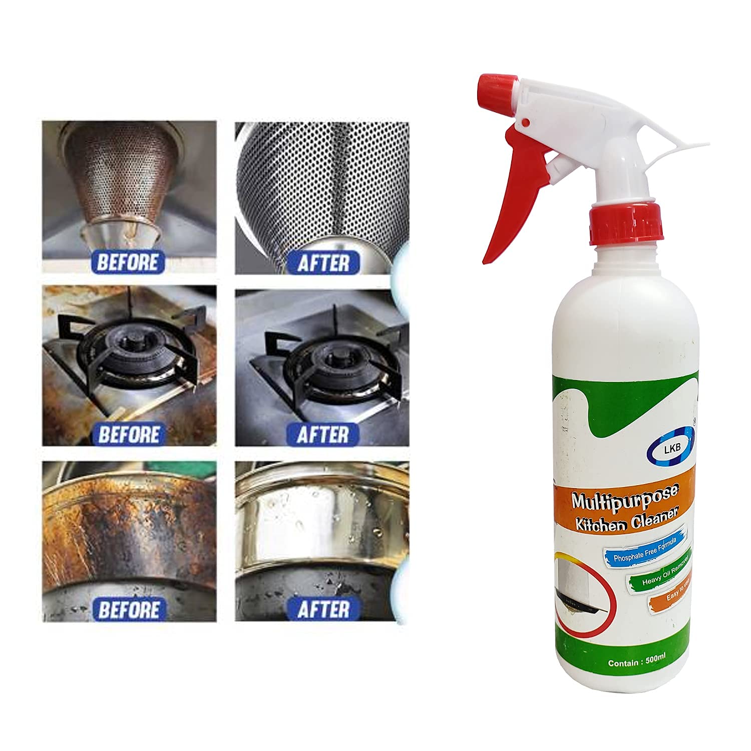 VIVNITS UNITY Kitchen Cleaner Spray - Powerful Oil & Grease Stain Remover for All Surfaces | Non-Toxic, Non-Flammable Degreaser for Kitchen, Chimney, Sink, Grill & Exhaust Fan | Perfect for Deep Cleaning Stubborn Grease & Everyday Kitchen Maintenance
