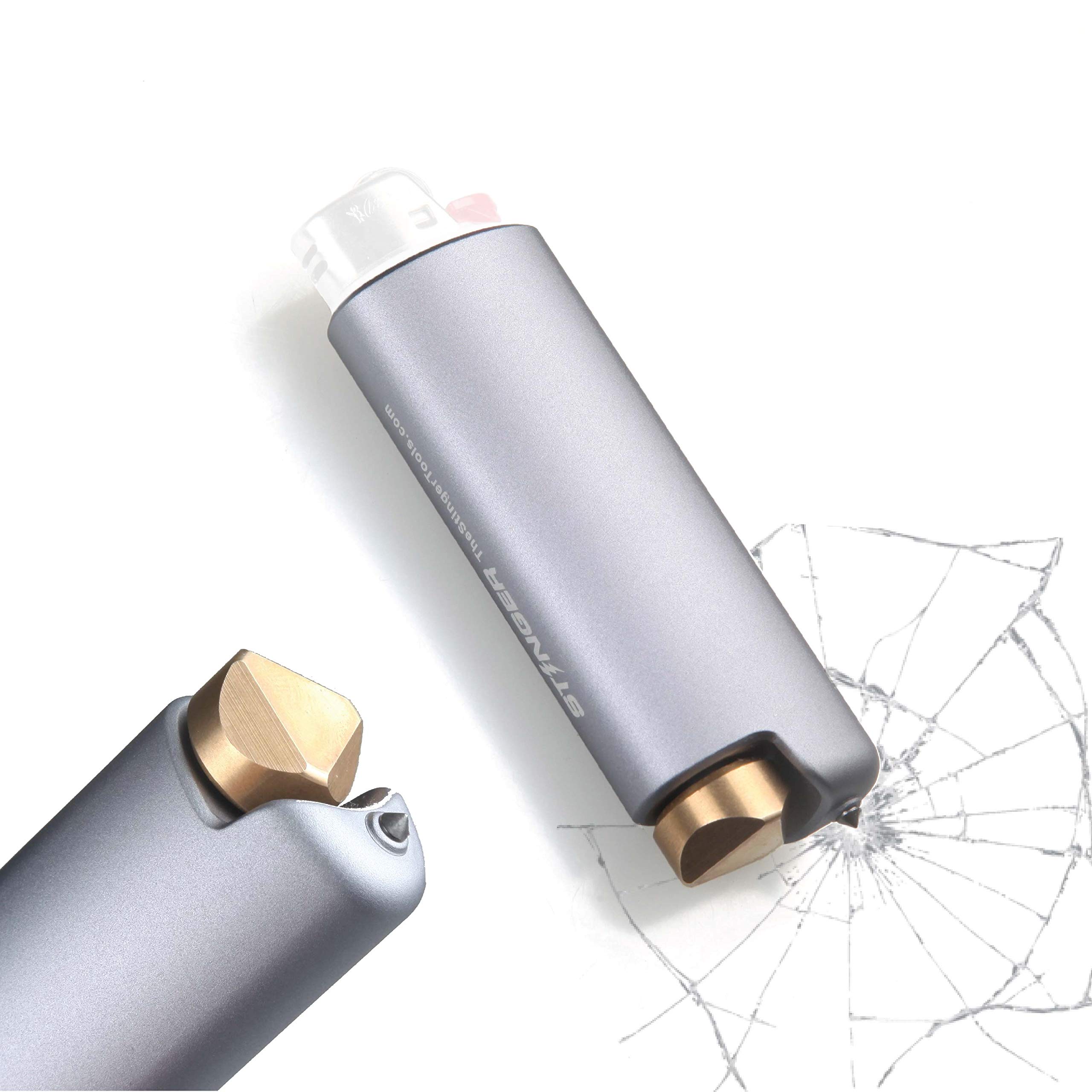 Stinger BIC Lighter Case with Window Breaker & Spinner - for Car & Outdoor Use