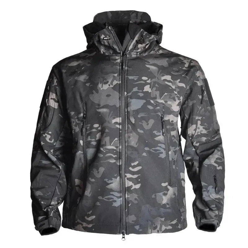 Men's Tactical Waterproof Fleece Jacket - Lightweight Outdoor Windproof Winter Coat for Hiking, Camping & Military Use