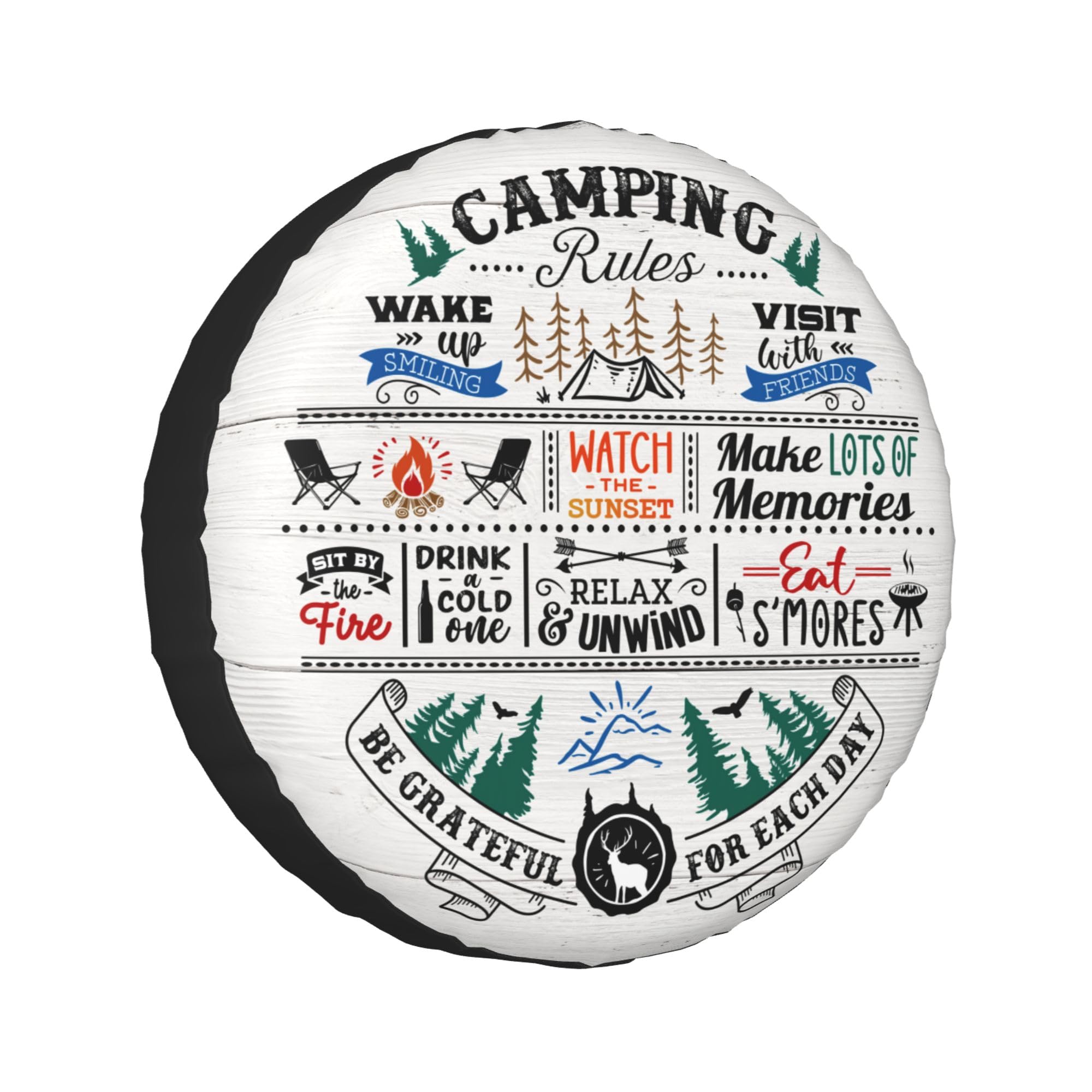 **Weatherproof Universal RV Spare Tire Cover 15 Inch - Camper, Trailer, SUV & Truck Wheel Protector for Outdoor Travel & Camping Adventures**