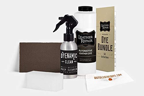 Professional Automotive Leather & Vinyl Repair Dye Kit for Mercedes - 32oz Saffron Tan Color with Prep Solution | Car Seat, Dashboard & Interior Restoration | Perfect for Scratches, Cracks & Color Matching