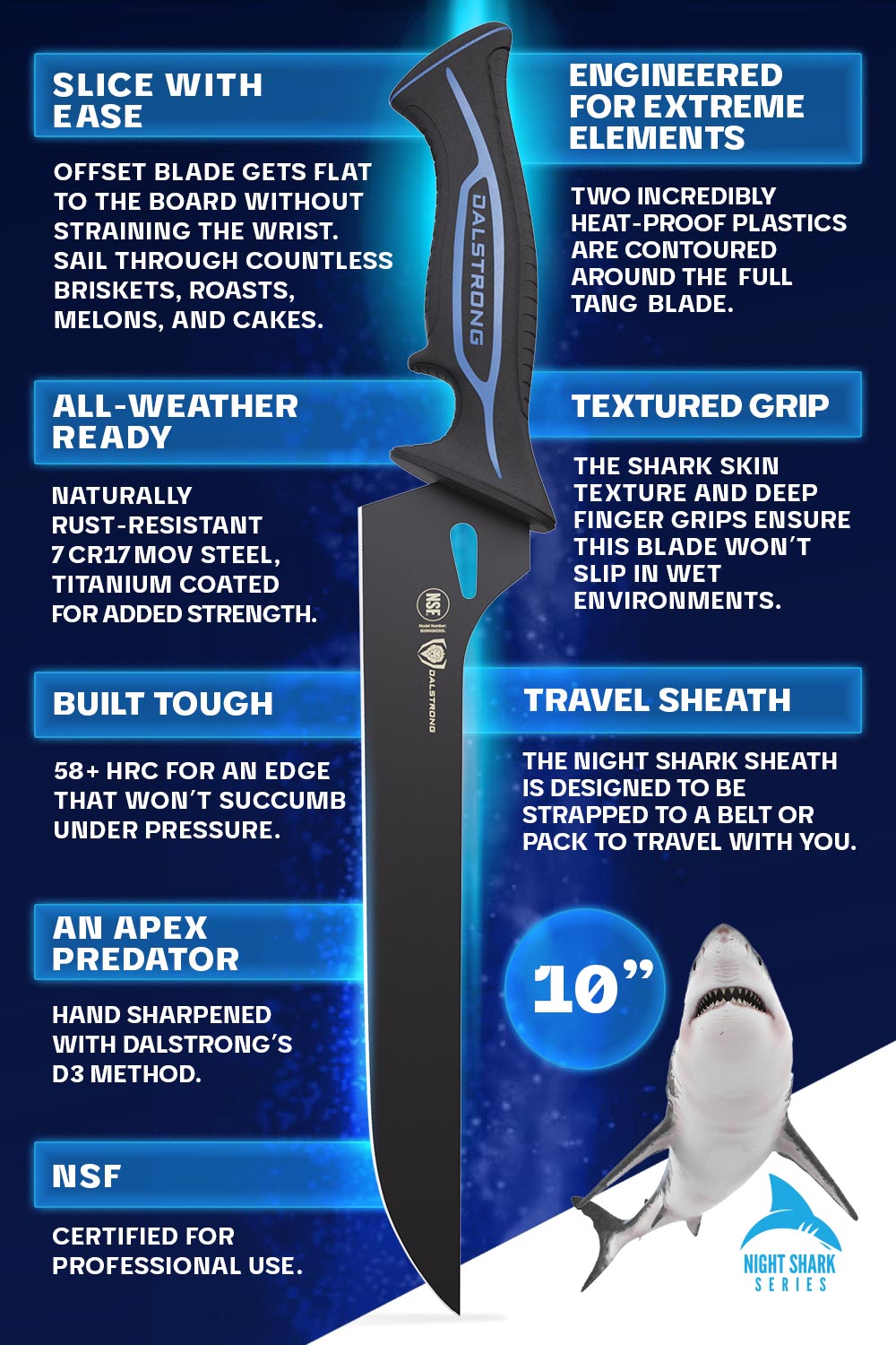 Premium Offset Slicing & Carving Knife 10