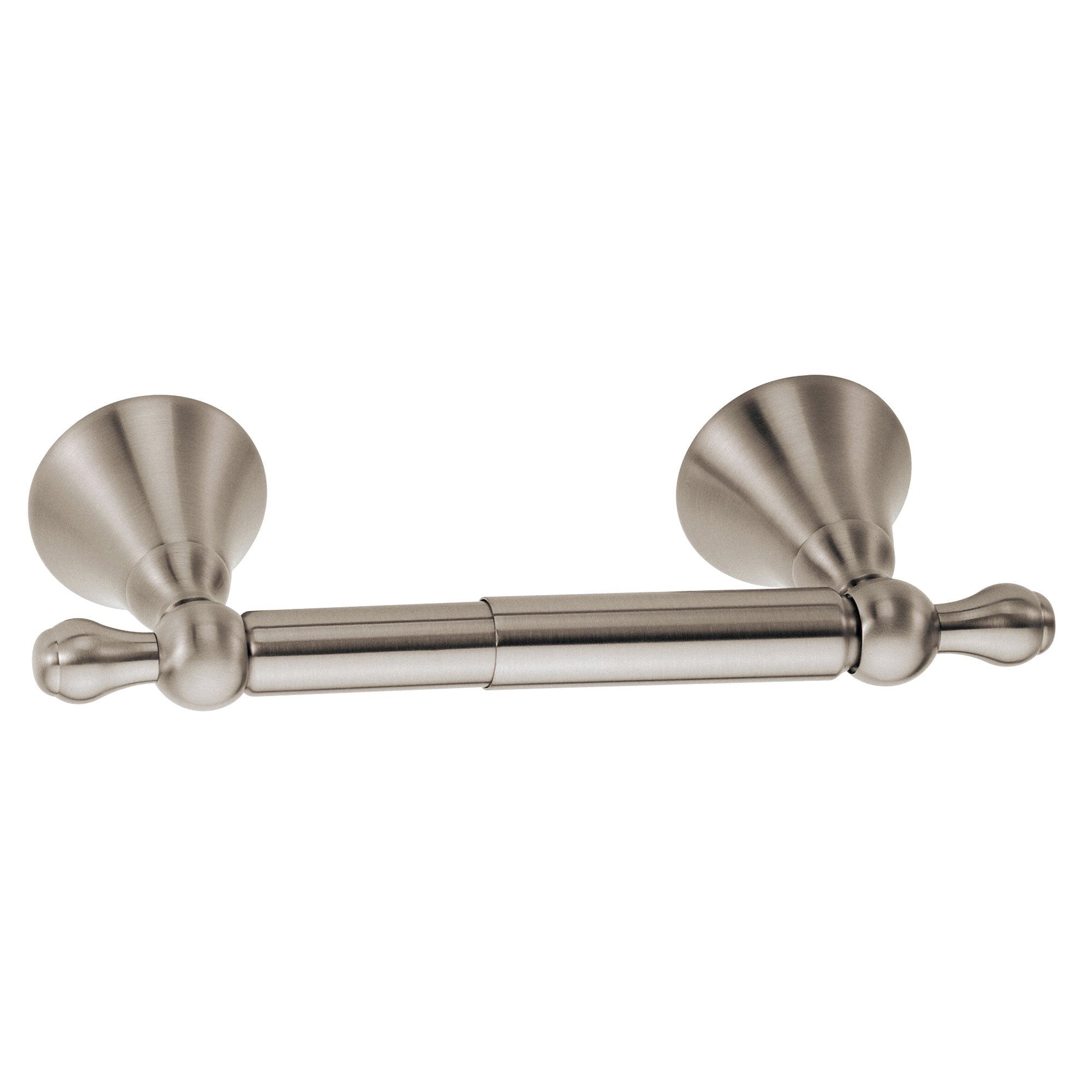 Danze Bannockburn Two Post Brushed Nickel Toilet Paper Holder - Modern Bathroom Tissue Roll Stand for Home & Commercial Use