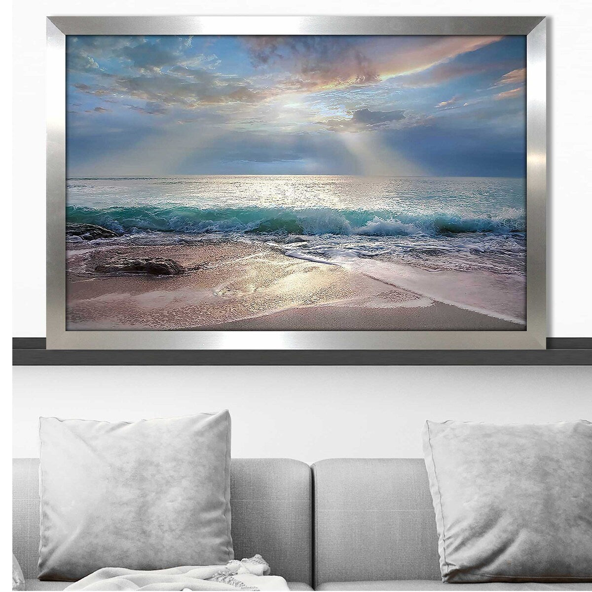 Vibrant Aqua Blue Morning Print Acrylic Wall Art – Perfect for Living Room, Bedroom & Office Decor