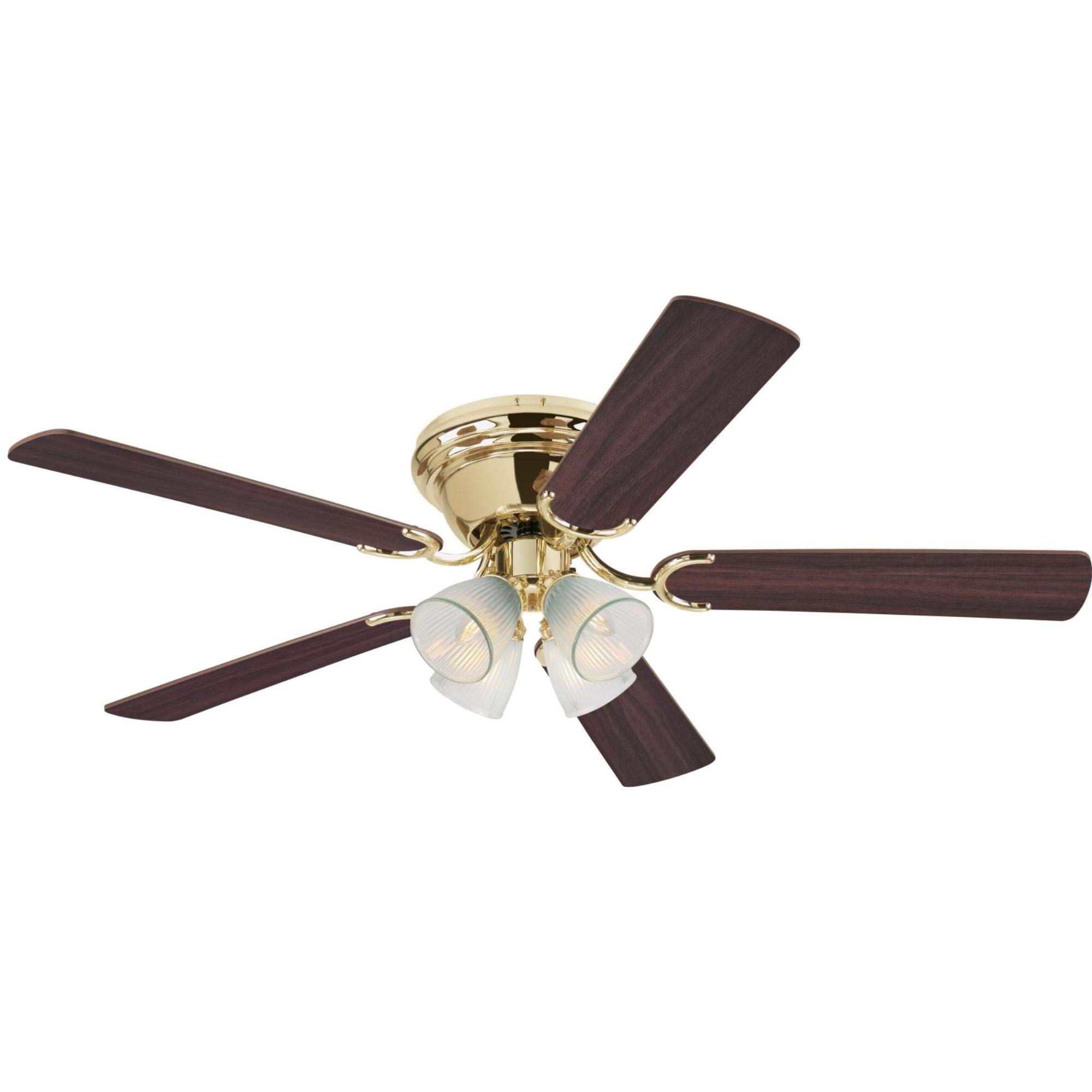 Westinghouse 7232400 CONTEMPRA IV 52 Inch Indoor Ceiling Fan with Light Kit, Brushed Brass Finish - Perfect for Living Room, Bedroom & Home Office Cooling & Lighting