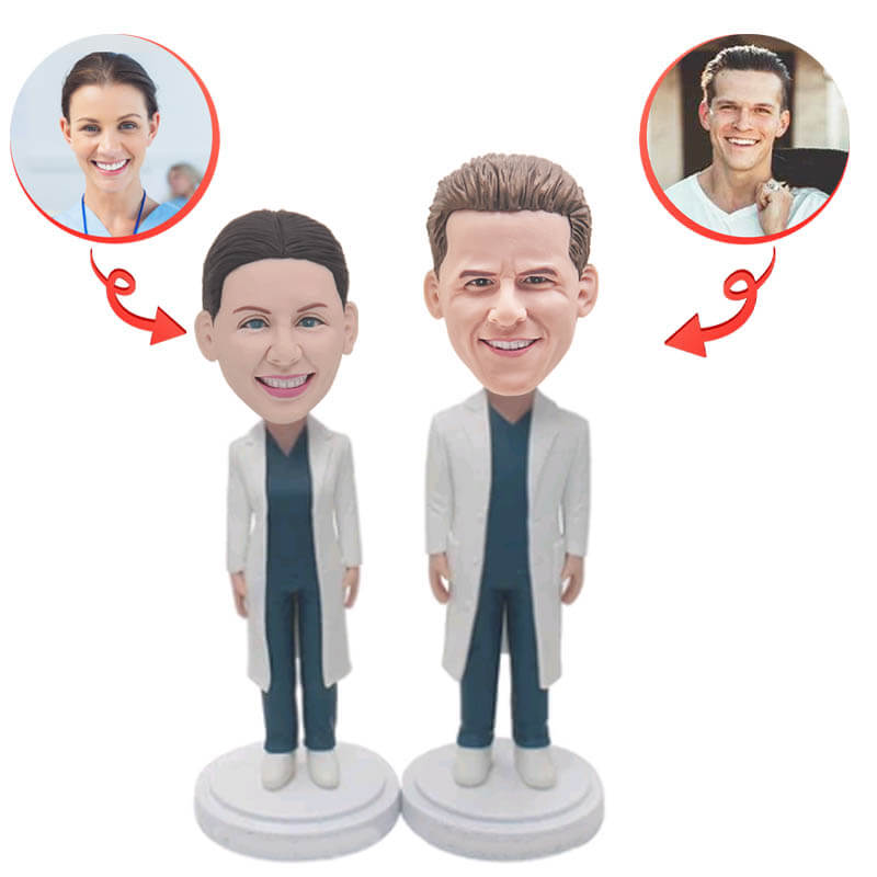 Custom Doctor Bobblehead - Personalized Male & Female Physician Figurines for Office Decor, Gifts & Medical Celebrations