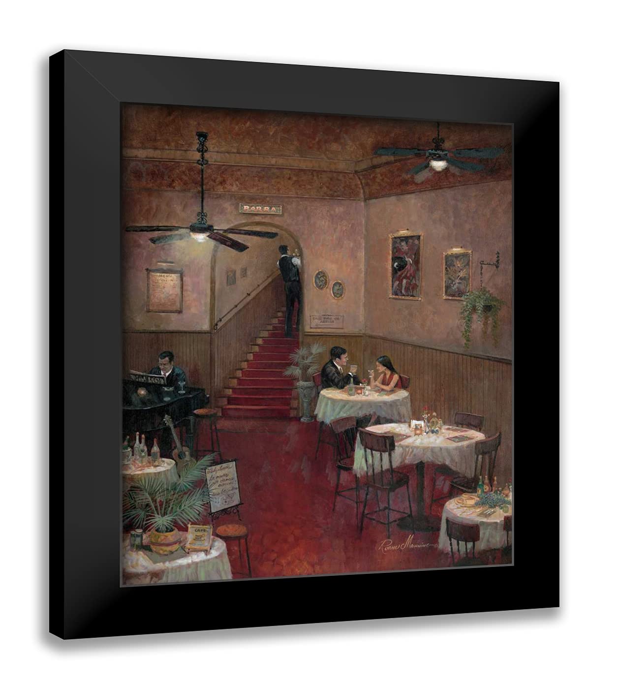 20x24 Black Modern Framed Art Print - Romantic Interlude by ArtDirect Manning & Ruane | Wall Decor for Living Room, Bedroom & Office