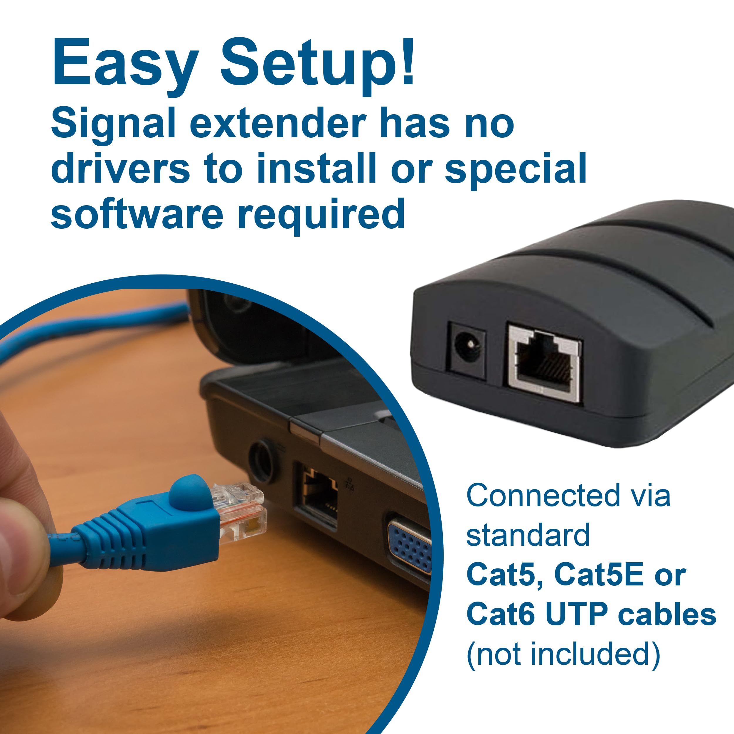 C2G Legrand USB Extender Dongle Kit - RJ45 to USB Receiver Signal Booster (Black, 1 Count) - Extend USB Devices Up to 150ft Over Ethernet - Perfect for Home Office, Gaming & Remote Work Setups