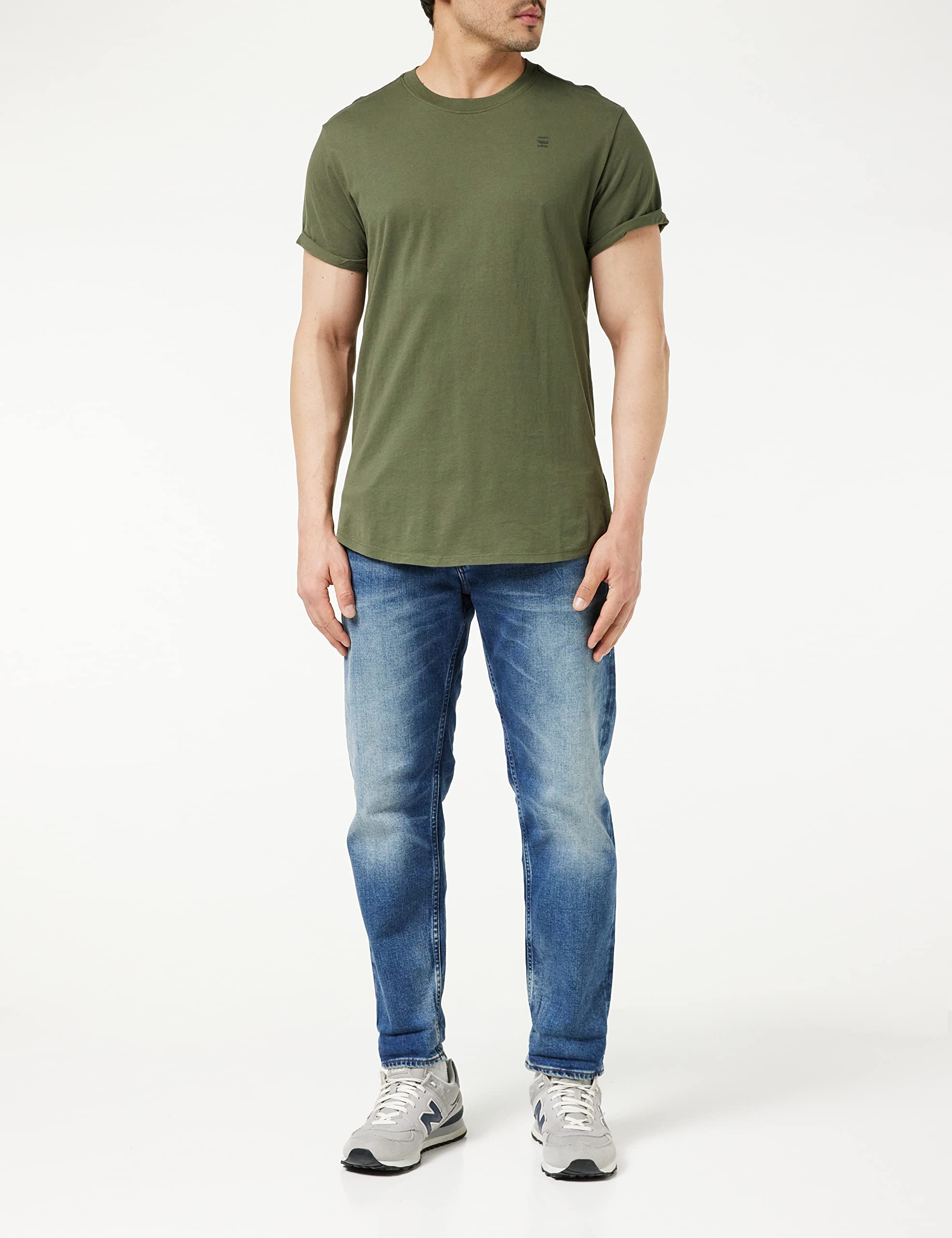 G-Star Lash Round Neck T-Shirt for Men - Combat XL Size - Casual Streetwear & Everyday Wear