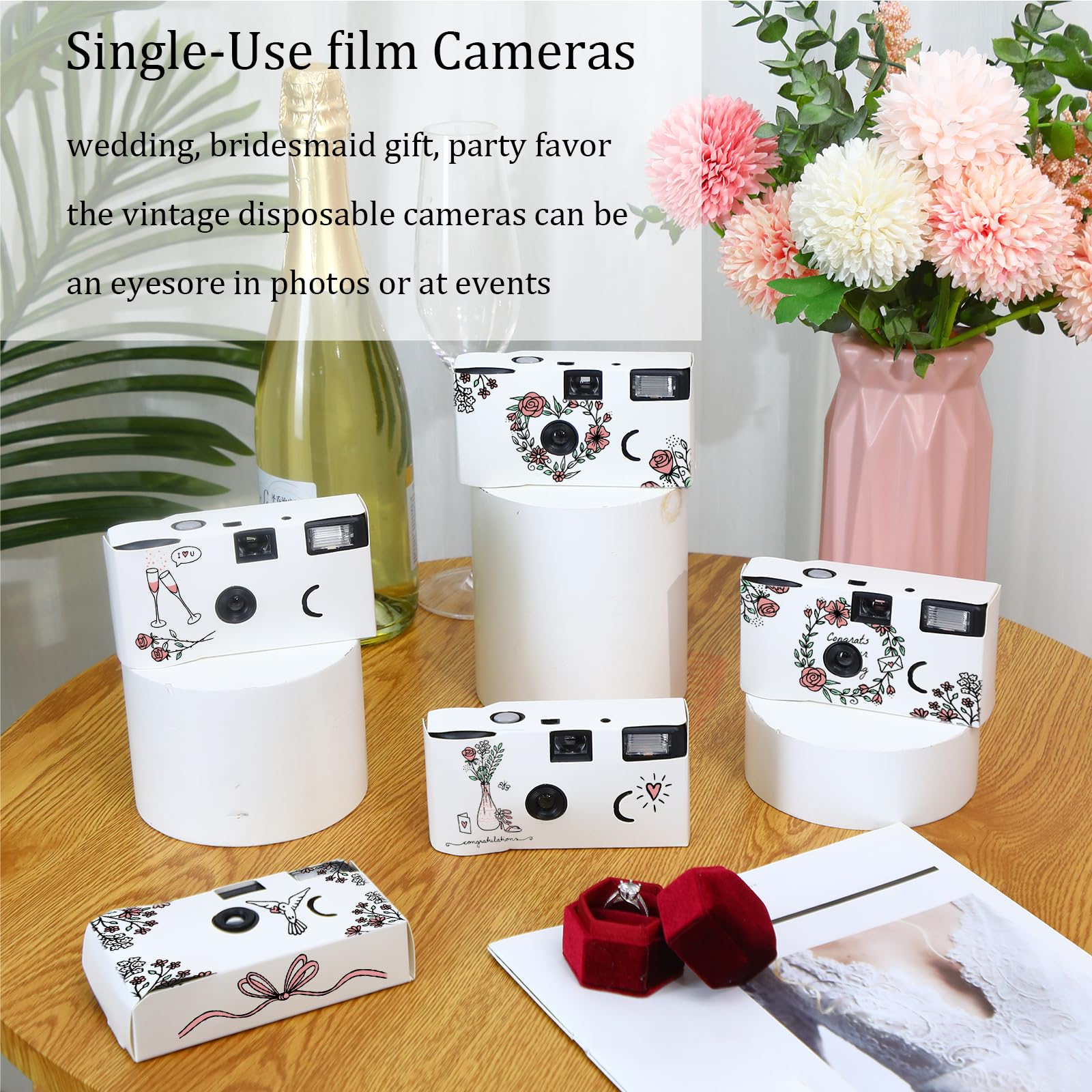 Kanayu 14-Pack DIY Disposable Cameras Bulk - White Single Use 35mm Film Camera with ISO 400 & Bright Flash for Weddings, Baby Showers, Birthdays, Anniversaries | Vintage Style Easy-to-Use Disposable Cameras for Parties, Travel, Graduations & Special Events