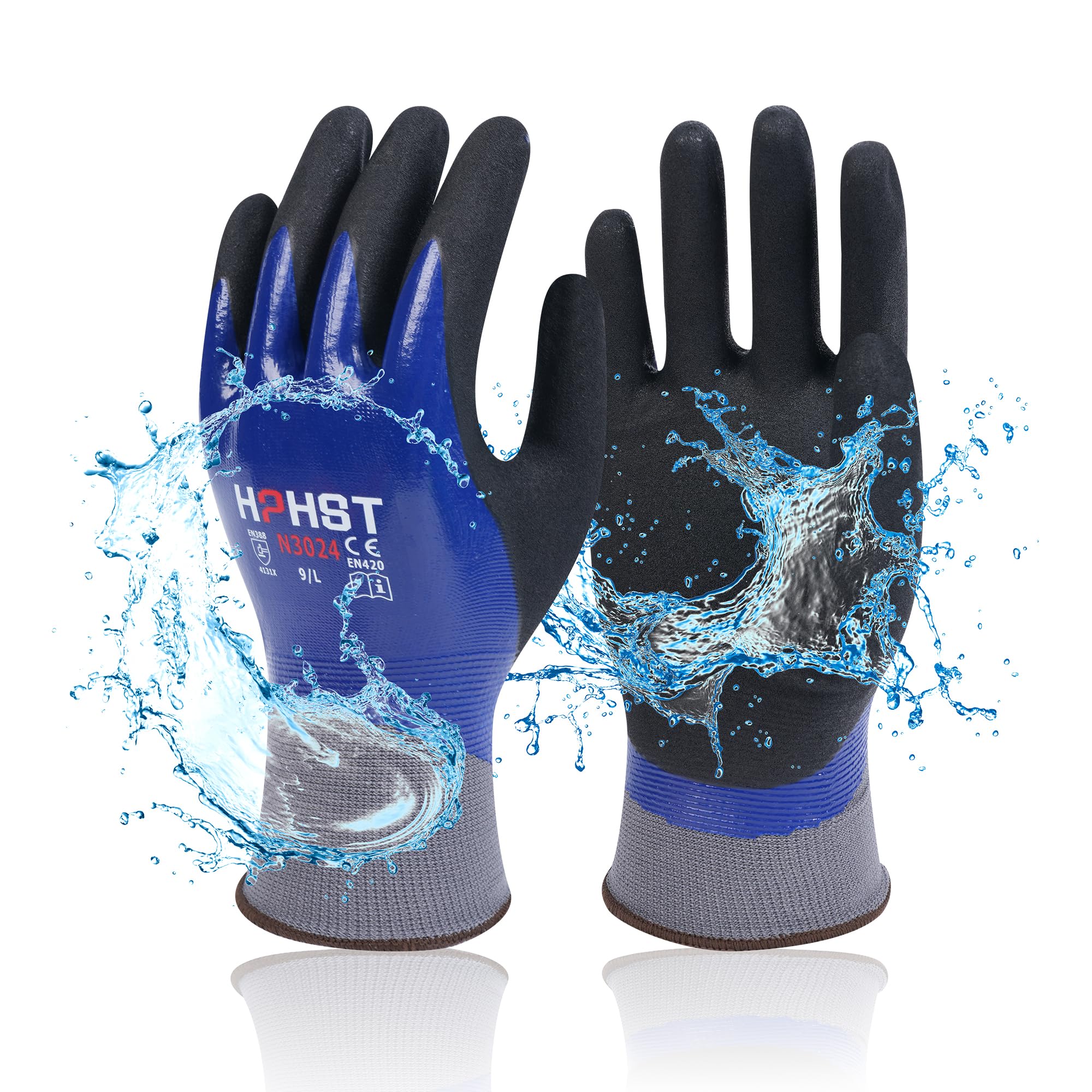 **Heavy Duty Waterproof Winter Work Gloves - Oil Resistant Nitrile Coated Gardening Gloves for Men & Women - Ideal for Construction, Landscaping, and Outdoor Chores**