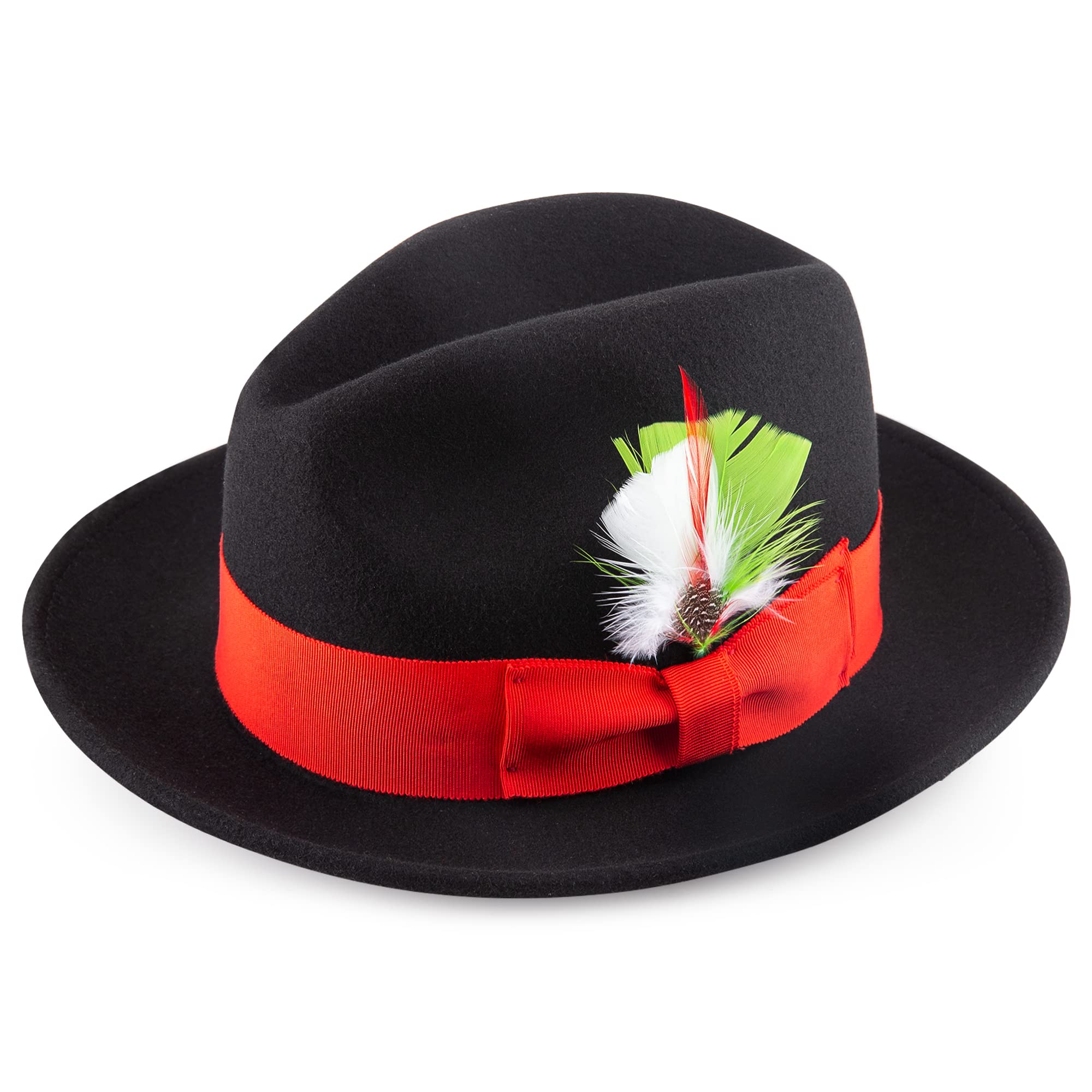 Vintage Wool Fedora Hat for Men & Women - Adjustable Wide Brim Felt Panama Hat with Decorative Band | Perfect for Jazz Parties, Weddings, and Everyday Fashion