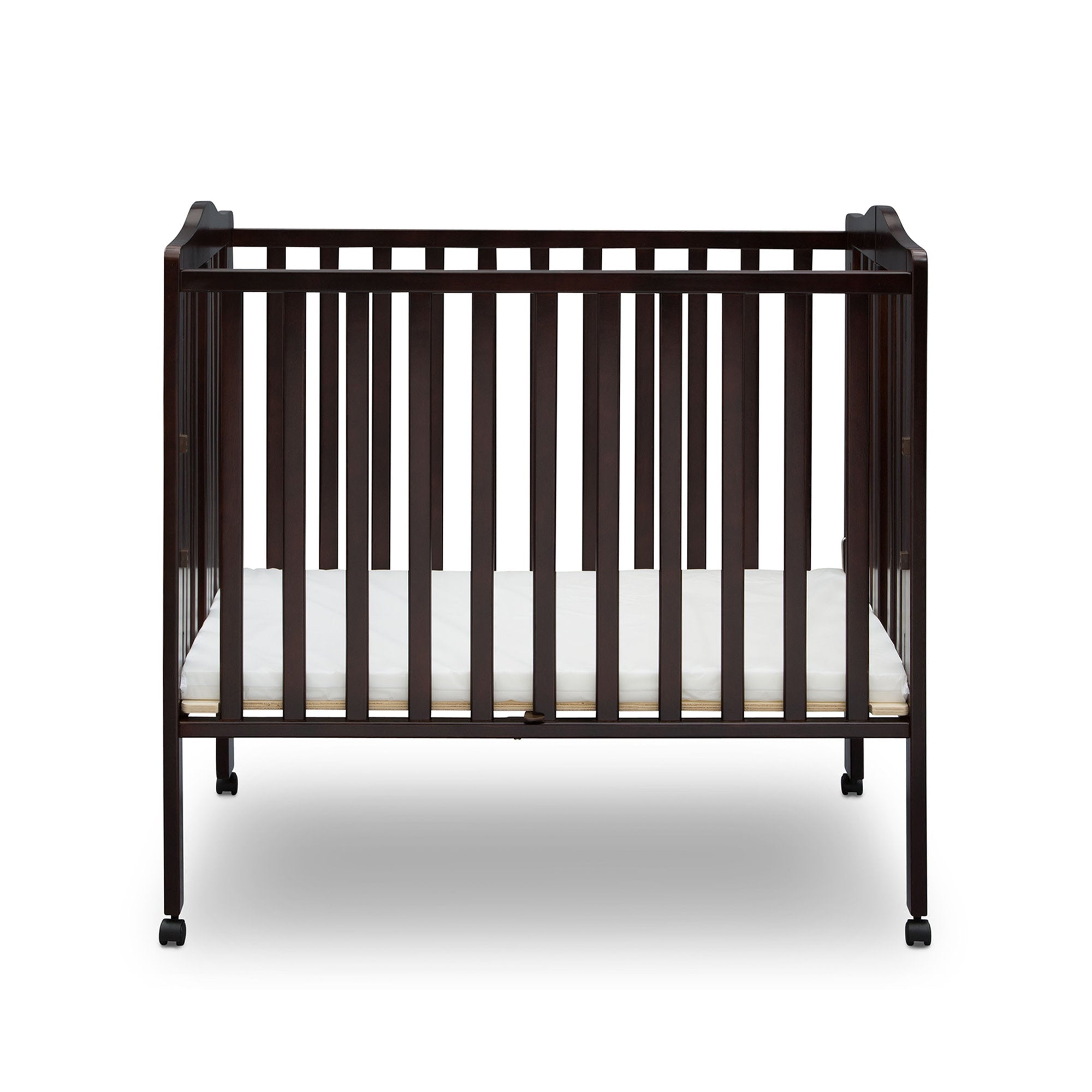 Portable Folding Mini Baby Crib with 1.5 Inch Mattress - Lightweight Travel Crib for Home, Nursery & On-The-Go