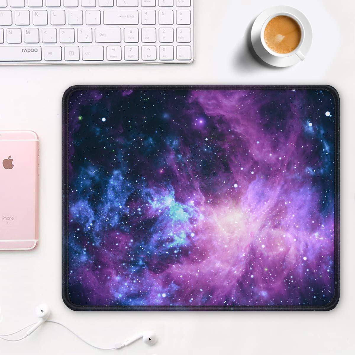 Premium Non-Slip Gaming Mouse Pad - 12x10 Inch Thick Rubber Base with Stitched Edges, Waterproof & Durable for PC, Laptop, Office & Home Use - Marvelous Galaxy Design for Gamers & Professionals