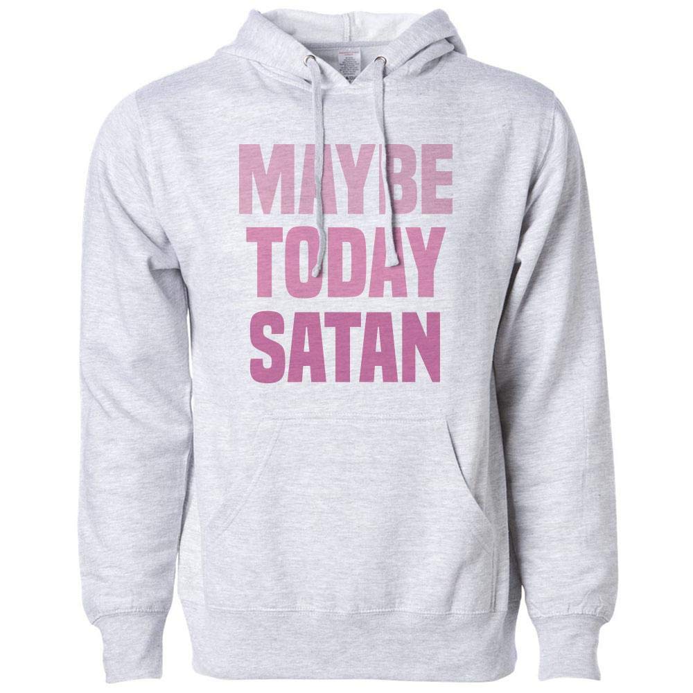 Unisex Maybe Today Satan Hoodie Sweatshirt - Funny Gothic Streetwear for Halloween, Metal Concerts & Casual Outfits