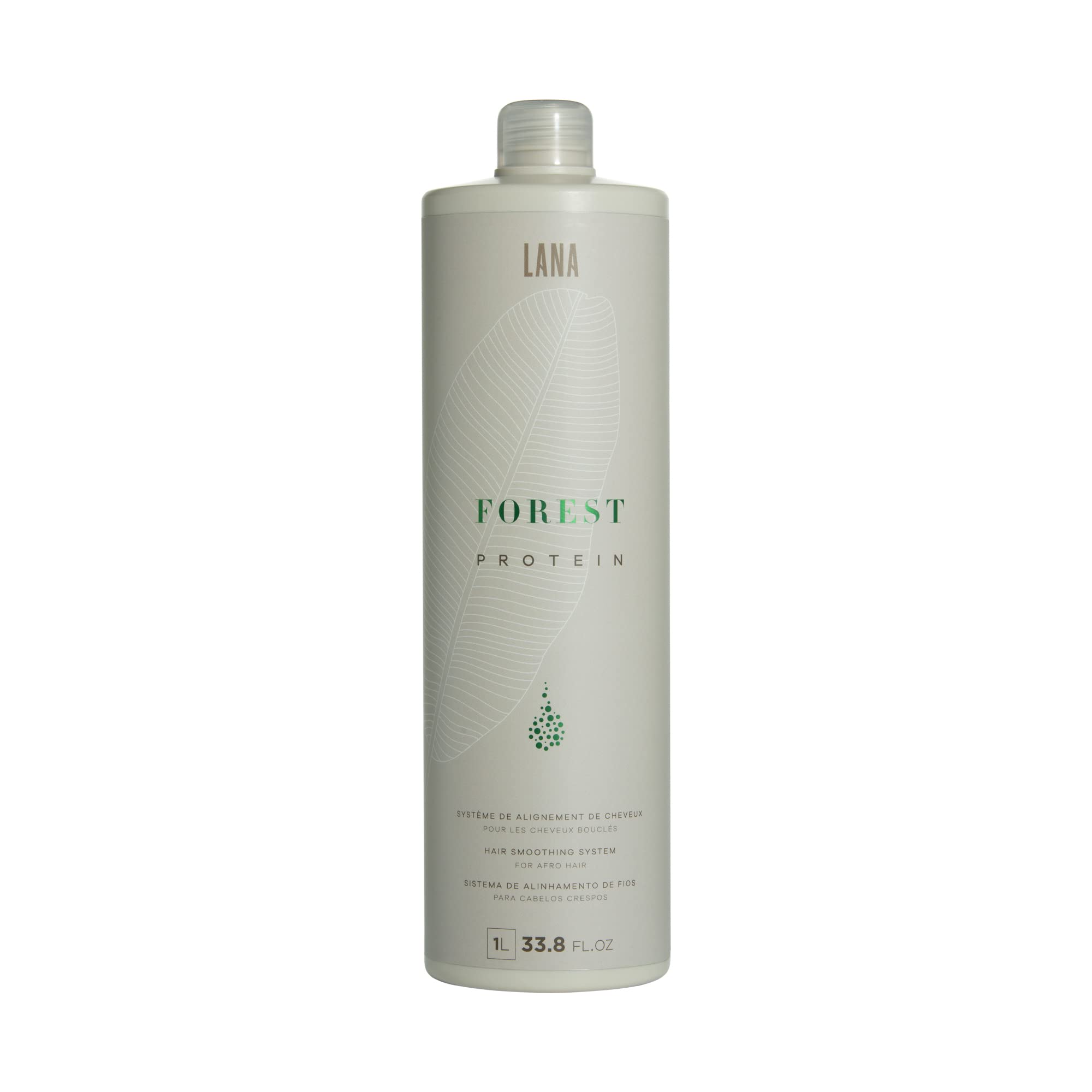 Lana Brasiles Forest Protein Smoothing Treatment for Afro Hair - Intense Shiny & Smooth Hair Repair - 1000ml (33.8 fl oz) - Deep Conditioning for Curly, Coily & Natural Black Hair at Home or Salon