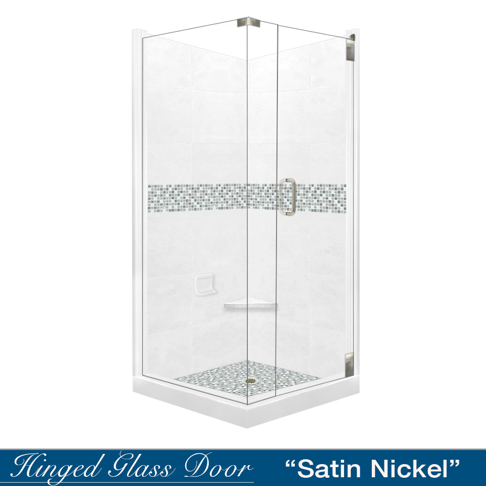 Natural Buff Sistine Stone & Del Mar Mosaic Corner Accent Tile - DIY Shower Remodel Kit for Bathroom & Backsplash Upgrade - Perfect for Home Renovation and Spa-Style Bathroom Designs