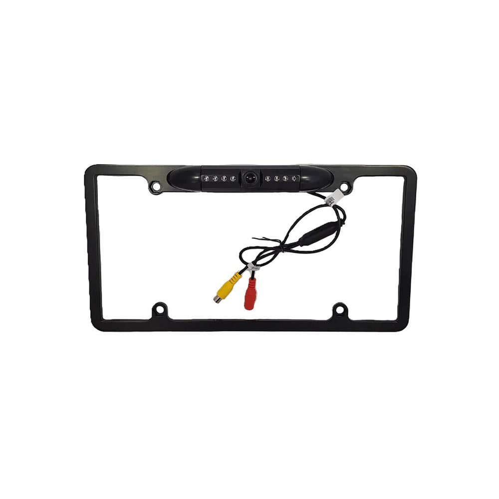 Cerwin Vega CLF1B Black HD License Plate Frame with Built-in Backup Camera - Durable Car Accessory for Enhanced Safety & Parking Assistance