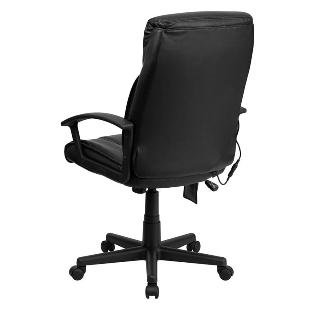 UrbanPro High Back Massaging Leather Office Chair - Ergonomic Executive Desk Chair with Lumbar Support - Perfect for Home Office, Gaming & Workspace Comfort (Black)
