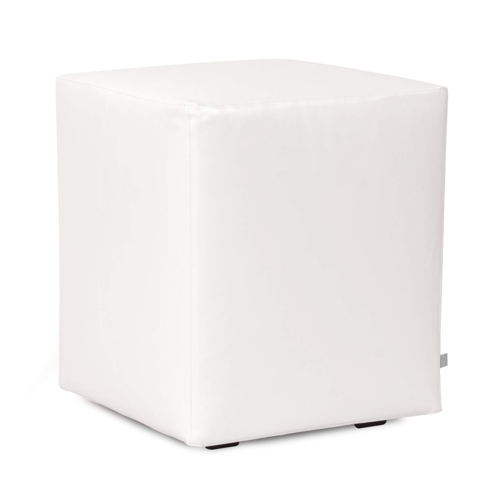 Howard Elliott Replacement Slipcover for Universal Cube Ottoman - 100% Polyurethane Fabric, Avanti White - Perfect for Living Room, Bedroom & Office Decor