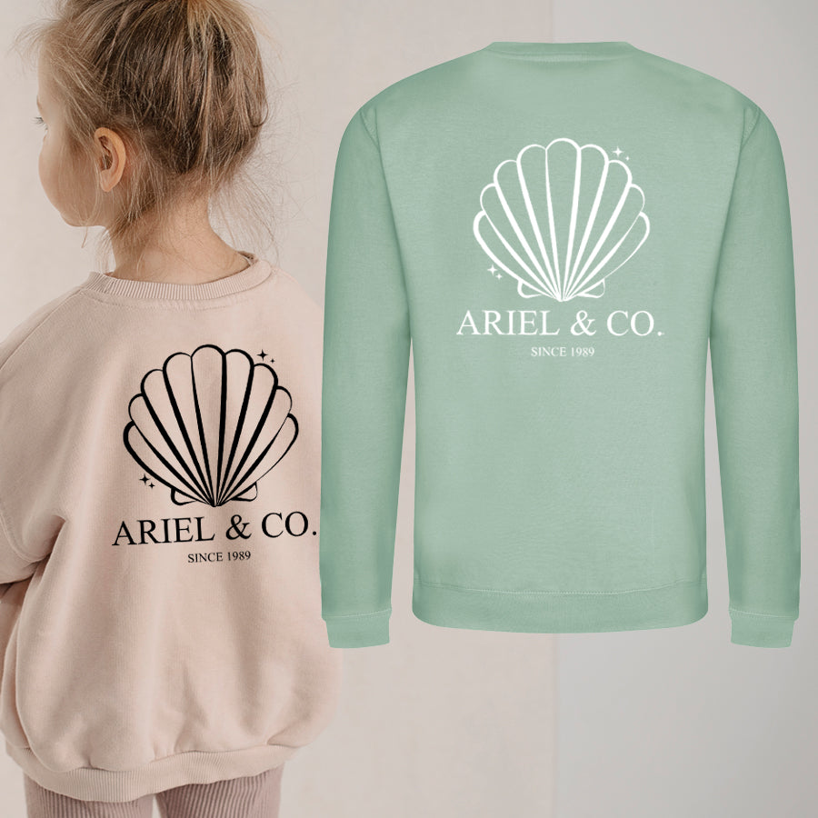 Ariel & Co 1989 Vintage Back Logo Kids Sweatshirt - Soft Cotton Pullover for Boys & Girls - Perfect for Casual Wear, School, and Family Outings
