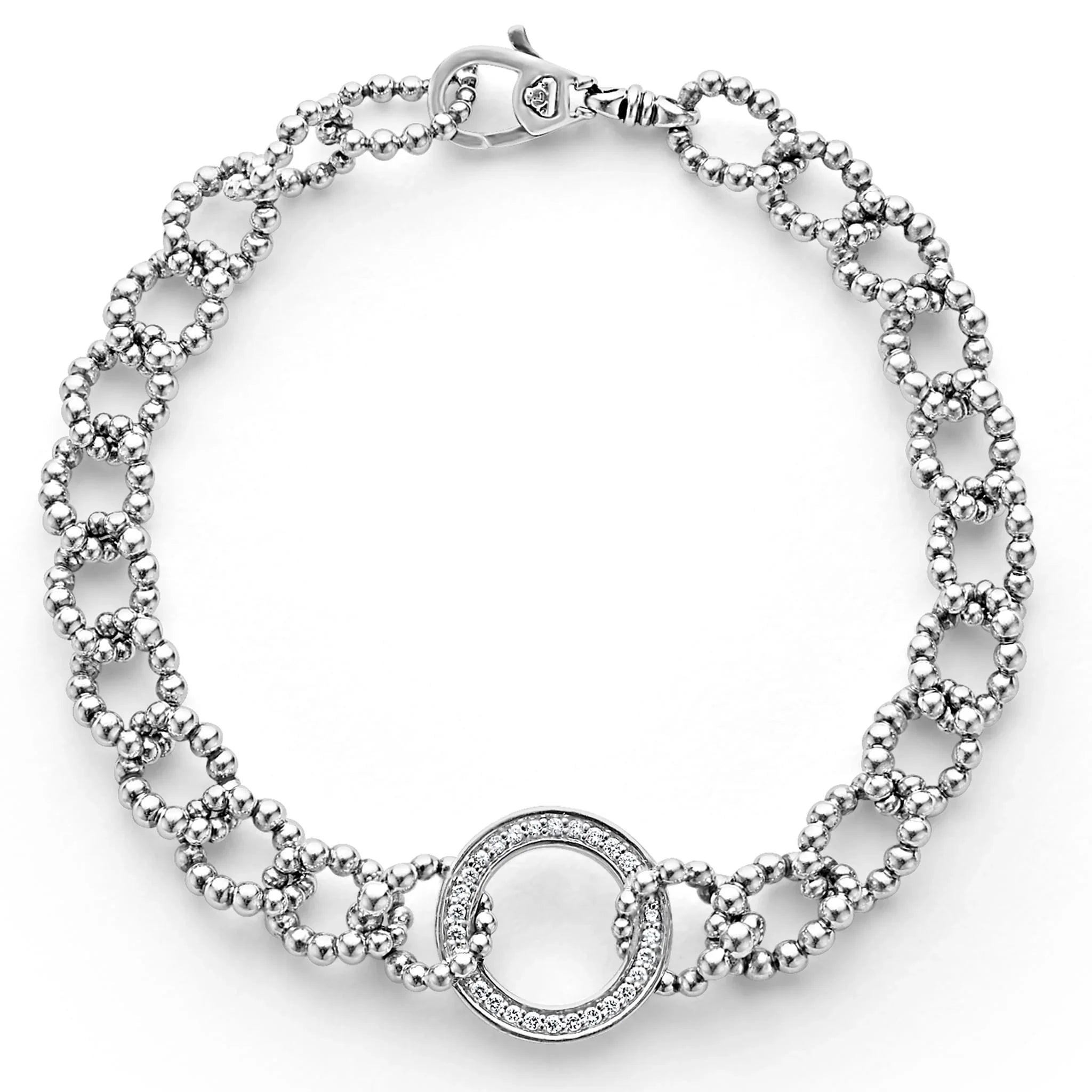 Elegant Circle Diamond Link Bracelet for Women - Sterling Silver Tennis Bracelet for Everyday Wear & Special Occasions