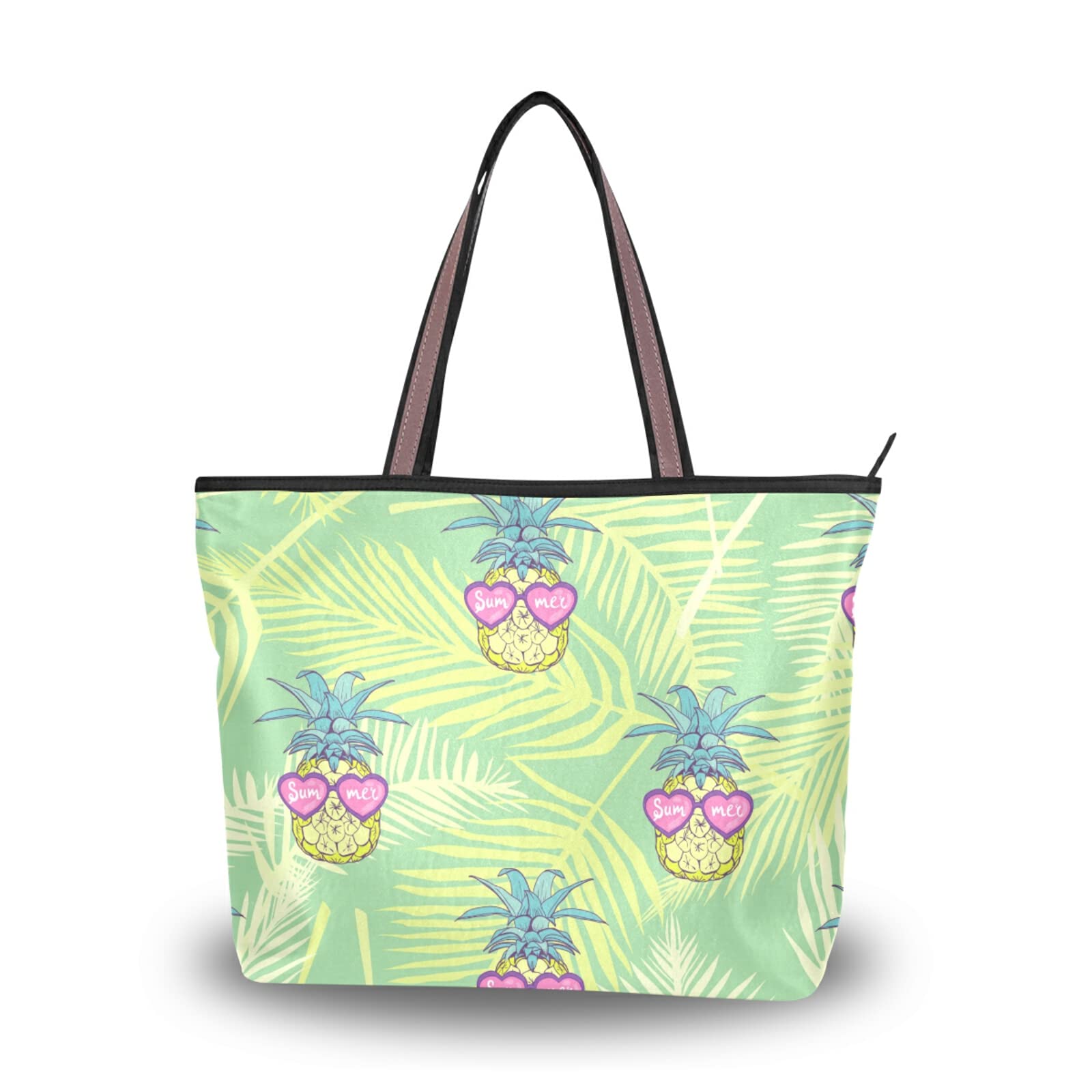 Stylish Pineapple Tote Bag for Women - Reusable Shoulder Handbag for Beach, Travel & Shopping | Perfect Summer Accessory for Outings, Vacations & Daily Use