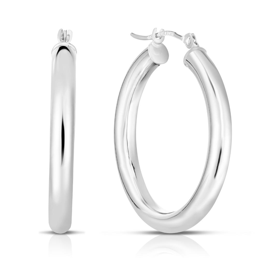 10K Gold 3x25mm Hoop Earrings for Women - Elegant Small Gold Hoop Earrings for Everyday Wear, Gift for Her, Wedding, Party & Special Occasions