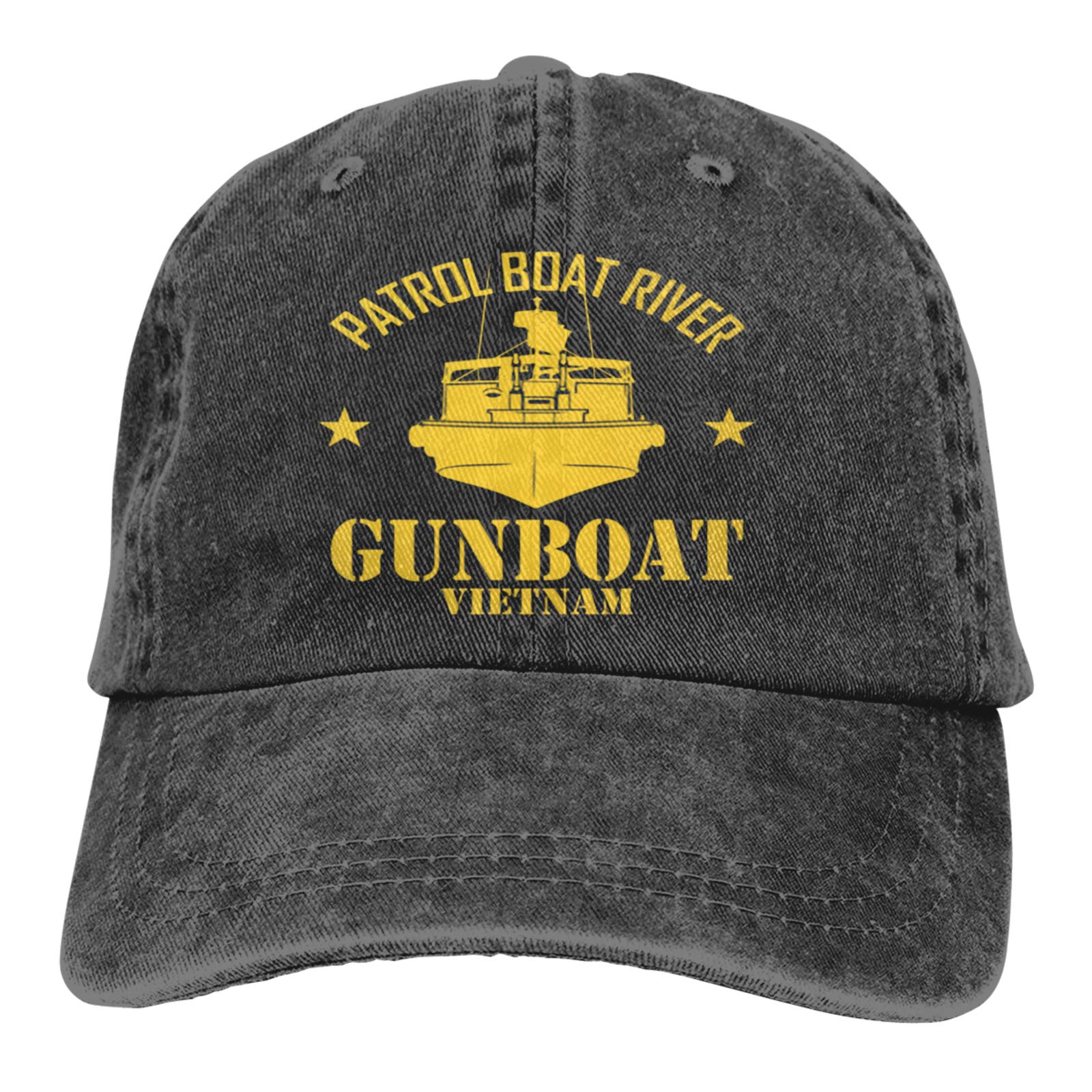 Vietnam War Patrol Boat River PBR Gunboat Style Cowboy Hat - Vintage Denim Dad Jeans Baseball Cap for Men - Perfect for Military Reenactments, Historical Events & Casual Wear