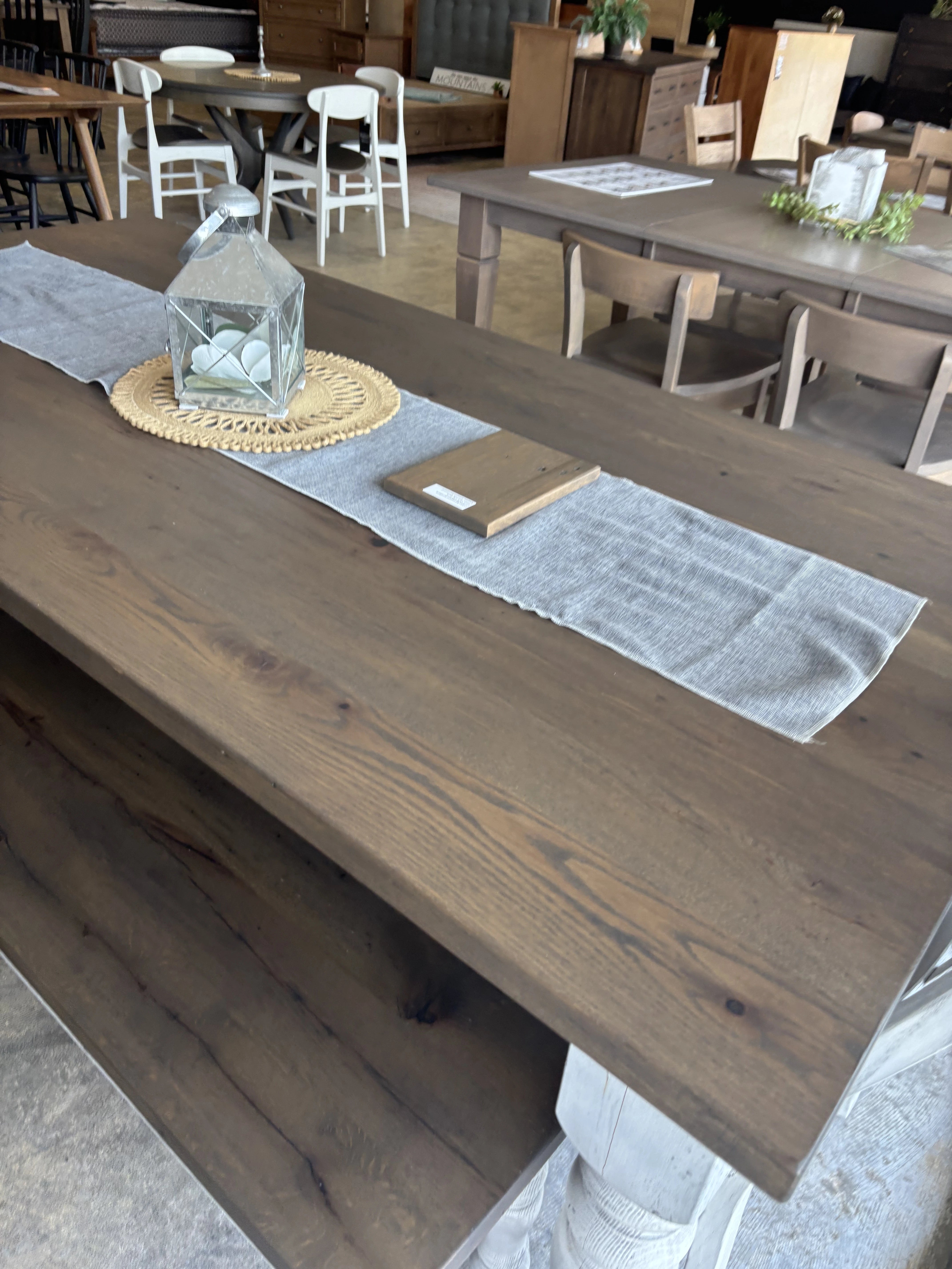 Farmhouse Dining Table Set - Rustic Wood Kitchen Table with 4 Chairs - Perfect for Family Meals & Cozy Gatherings