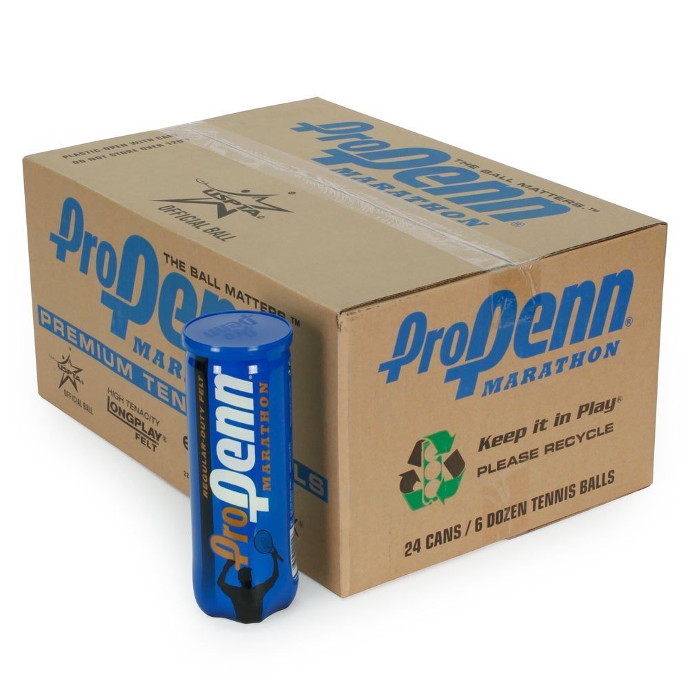 Pro Penn Marathon Regular Duty Tennis Balls (1 Case, 12 Cans) - Premium Tennis Balls for Practice & Match Play - Ideal for Hard Courts & Training Sessions