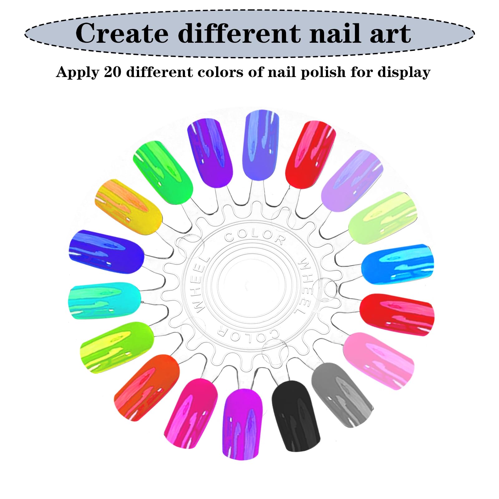 10 Pcs Clear Nail Swatch Wheels - Ellipsoid Nail Polish Color Swatches for Manicure Practice & Professional Display | Perfect for Salon Artists, DIY Nail Enthusiasts & Nail Polish Color Organization