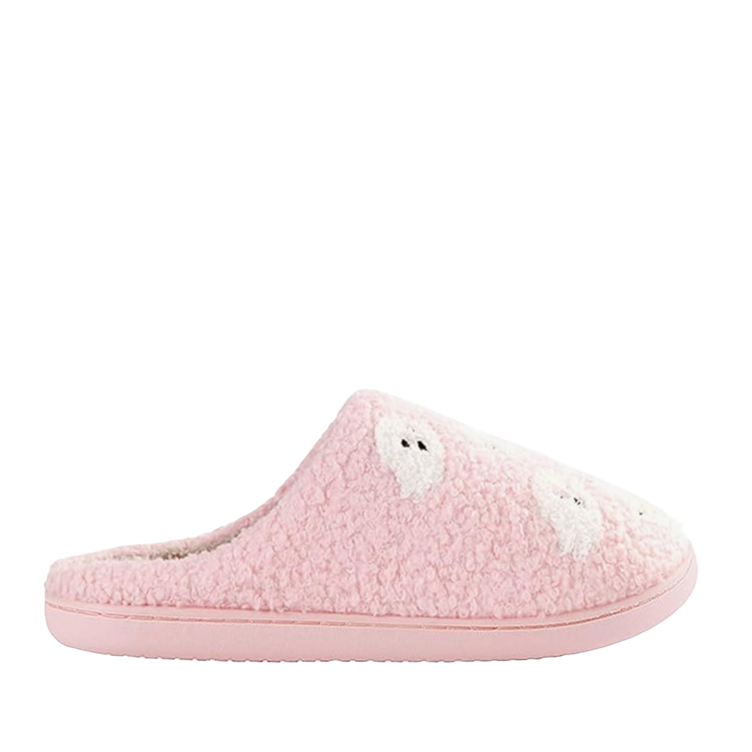 FLOOF Tiny Ghost Slippers - Soft Pink Halloween House Shoes for Women & Girls | Cozy Indoor/Outdoor Slippers for Fall, Christmas & Cute Home Decor
