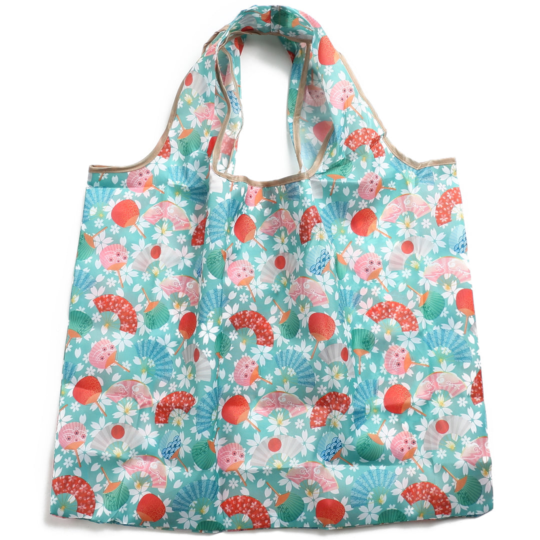 Jackie Fan Green Foldable Bag - Compact & Stylish Reusable Shopping Tote for Travel, Grocery, and Daily Use