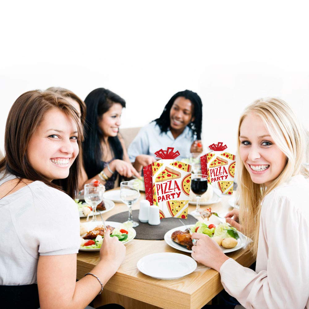Big Dot of Happiness Pizza Party Time - 10 Count Fold and Flare Table Centerpieces for Baby Showers, Birthday Parties & Decorations - Perfect for Pizza-Themed Events, Kids' Parties & Fun Celebrations