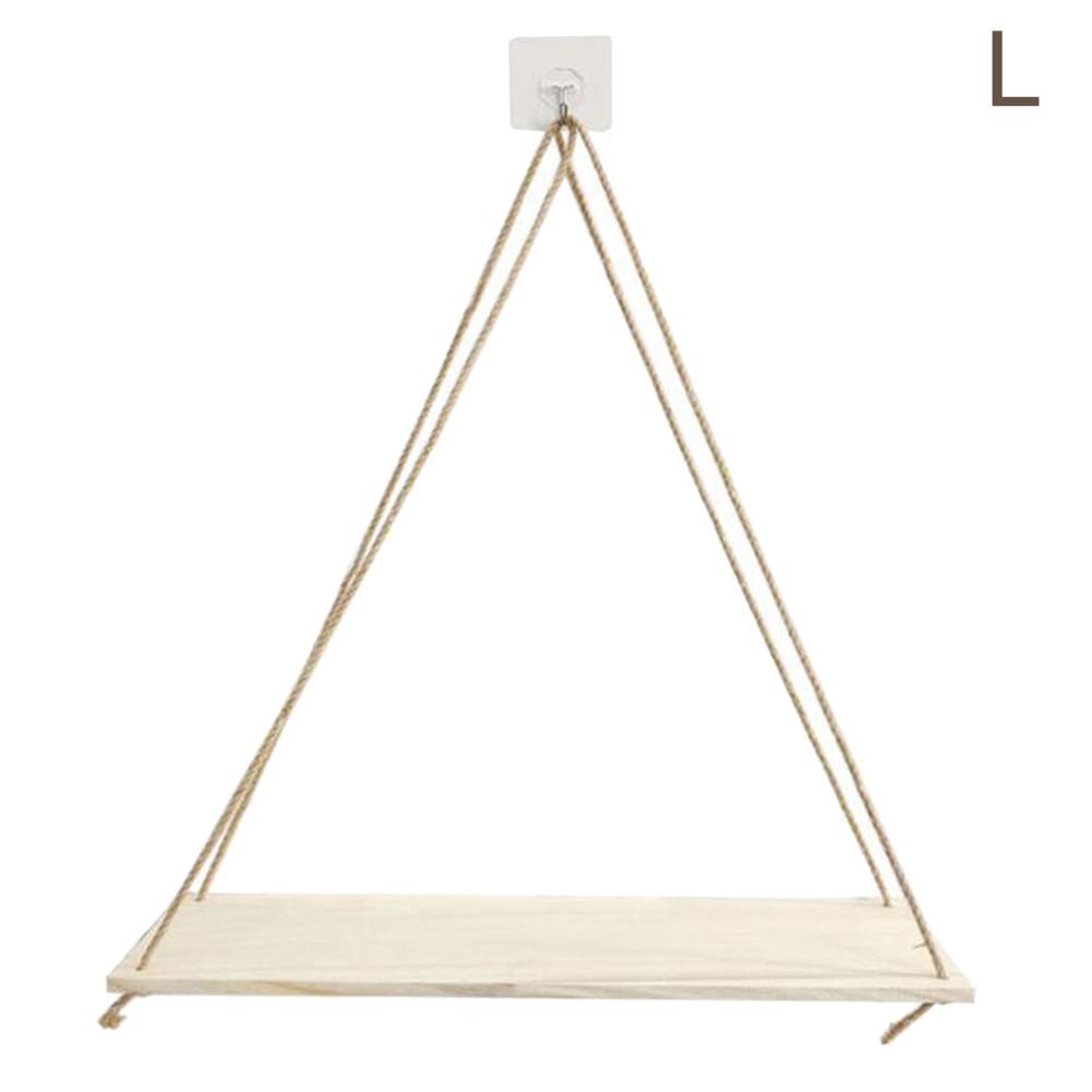 VALINK Wooden Floating Shelf with Hanging Rope - Wall Mounted Display Shelf for Home Decor, Living Room, Bedroom | Perfect for Storing Plants, Books, and Decorative Items