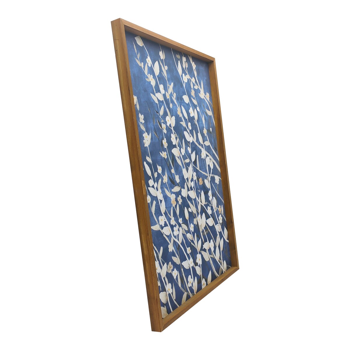 Azure Blossoms Wood Framed Canvas Wall Art Print - 24x36 Inches by Gallery 57 - Perfect for Living Room, Bedroom & Office Decor
