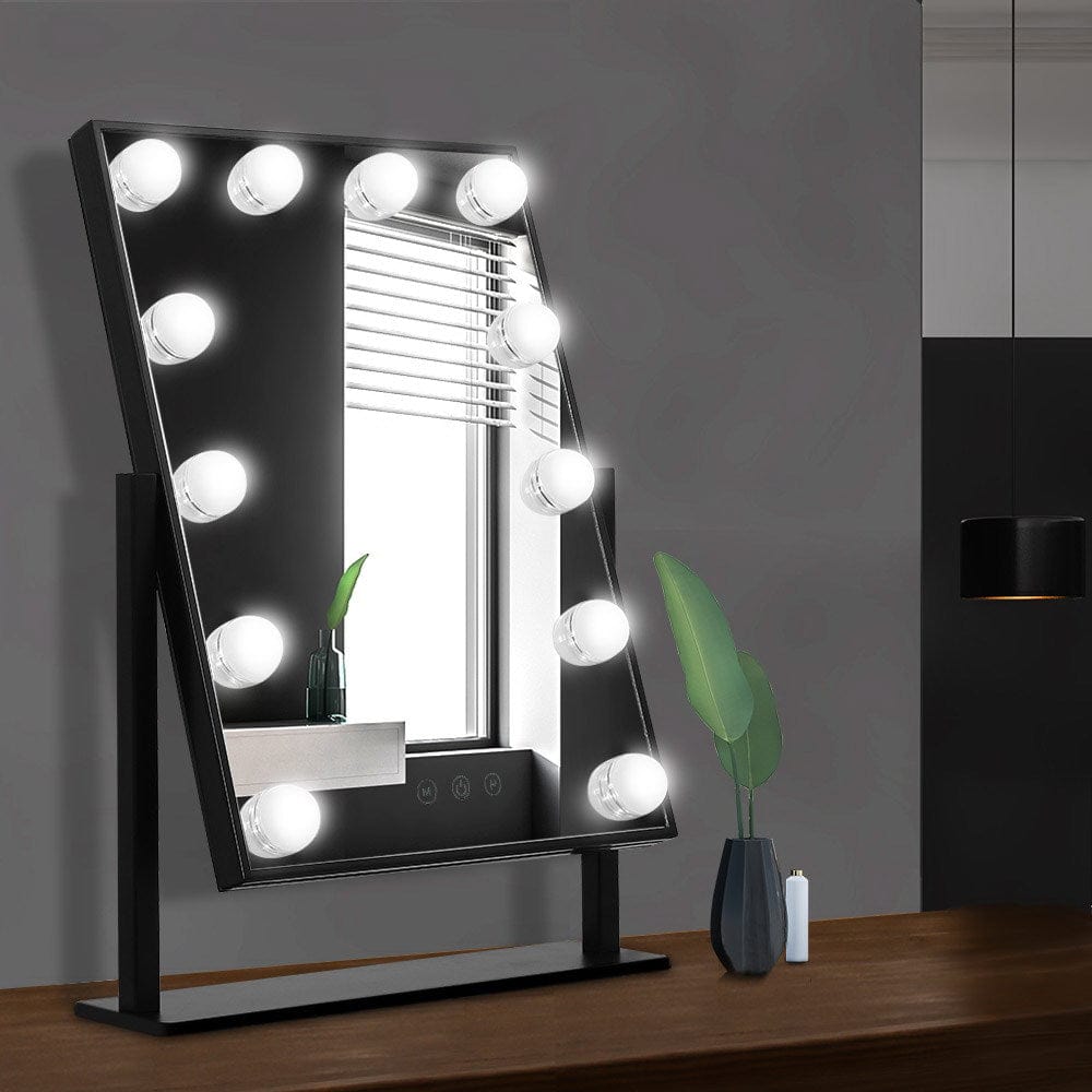 Embellir Hollywood Makeup Mirror with LED Lights - 360° Rotating Tabletop Vanity Mirror, 12 Inch - Perfect for Home Makeup, Salon, and Travel Use
