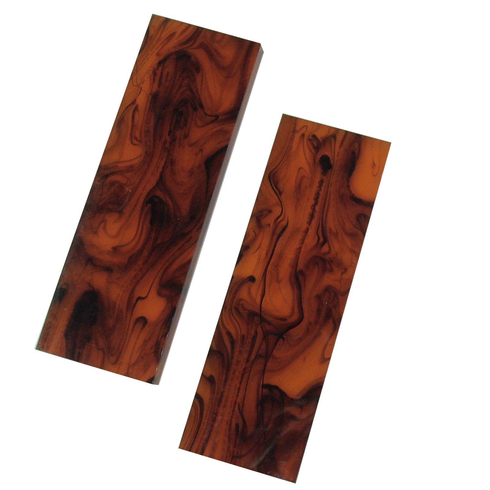 2-Piece Acrylic Knife Handle Scales - DIY Knife Making Blanks for Custom Blades (Amber) | Perfect for Knife Crafting, Repair & Customization Projects