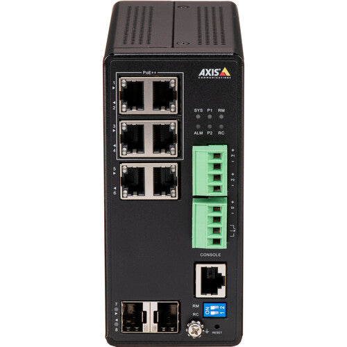 Axis Communications T8504 R 4 Port Managed Industrial PoE Switch - High Performance Network Switch for Industrial Automation, Security Cameras & IoT Devices