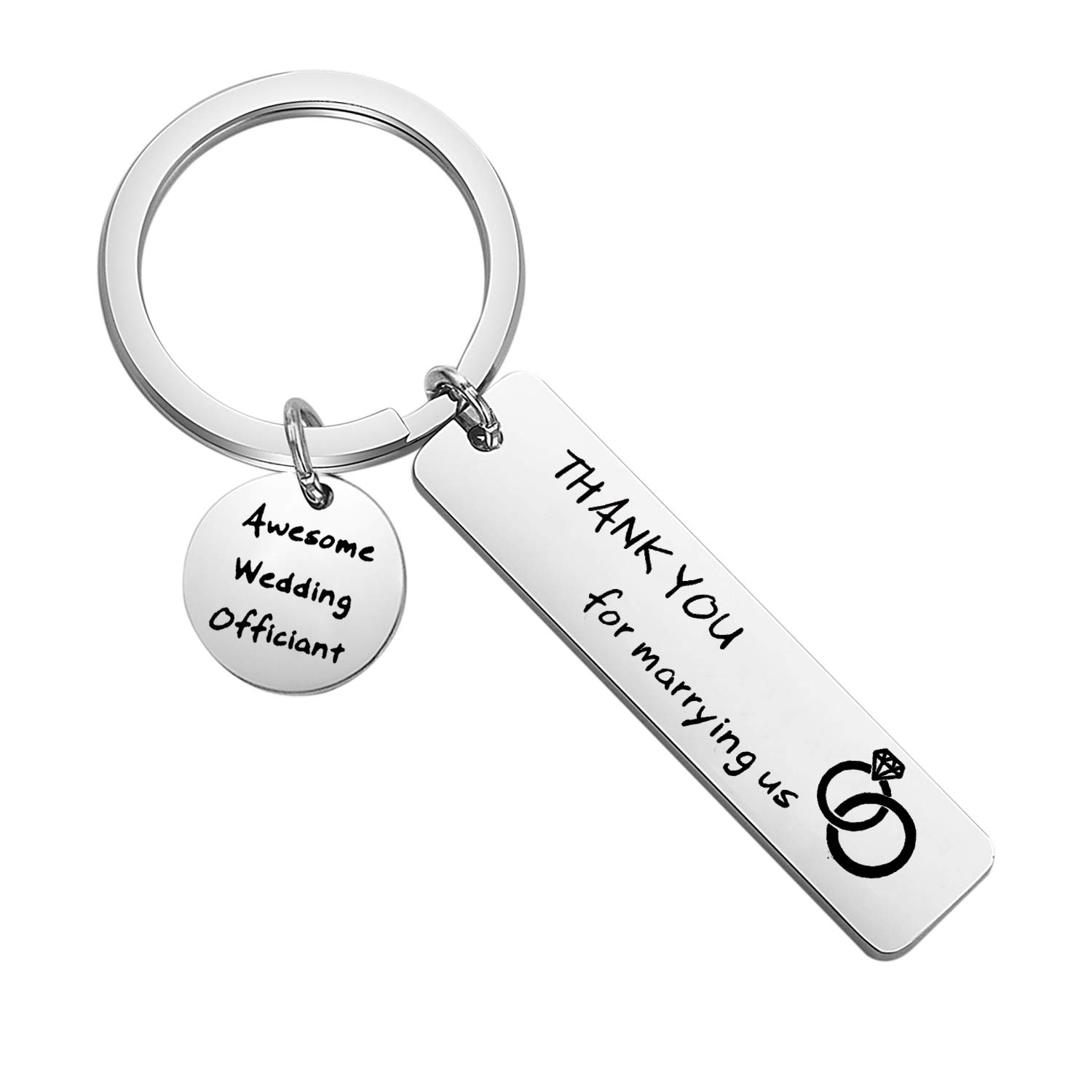 Wedding Officiant Gift Keychain - Thank You for Marrying Us - Personalized Officiant Appreciation Gift - Bridal Party Gift for Pastor, Priest or Minister - Perfect for Wedding Ceremonies & Officiant Thank You Gifts