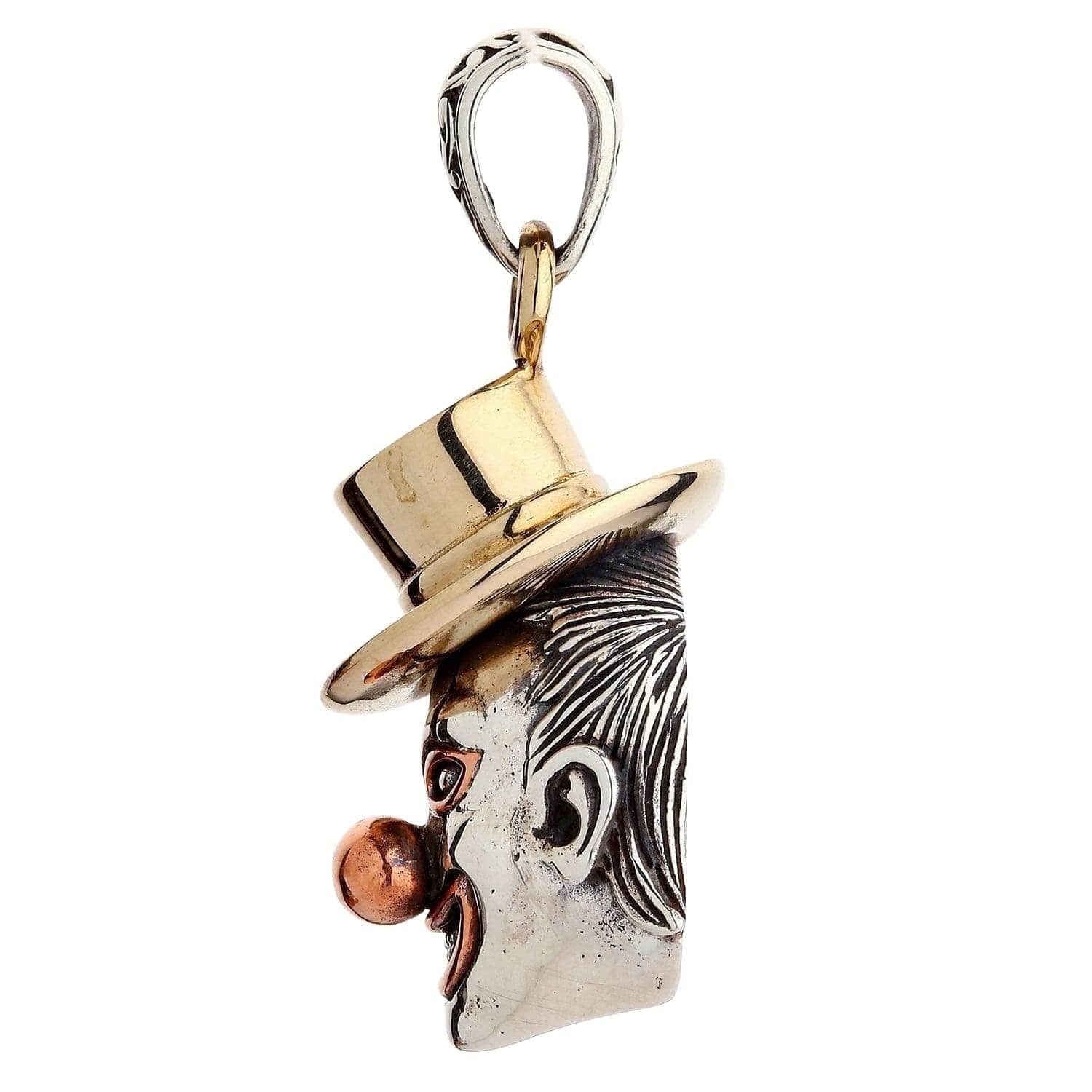 Joker Clown Sterling Silver Pendant Necklace - Gothic Jewelry for Cosplay & Halloween Costume Accessories