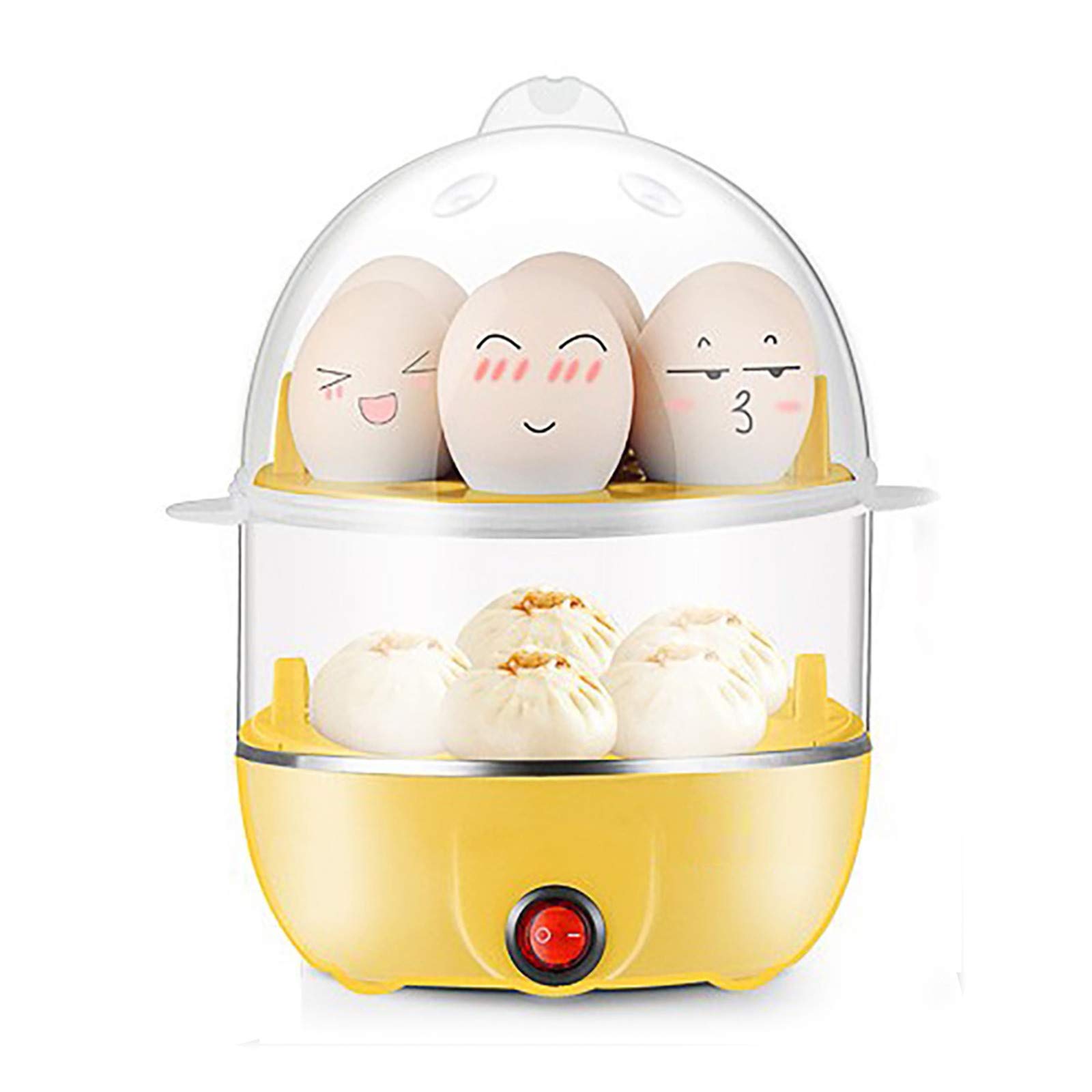Hubl Electric Egg Cooker - 14 Capacity for Hard Boiled, Poached, Scrambled & Omelet Eggs - Yellow Egg Maker for Breakfast, Meal Prep & Healthy Cooking