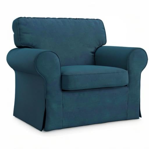 Ektorp Chair Cover Replacement for IKEA Ektorp Armchair - Dark Ocean Slipcover | Sofa & Chair Protector for Living Room, Bedroom & Office Use